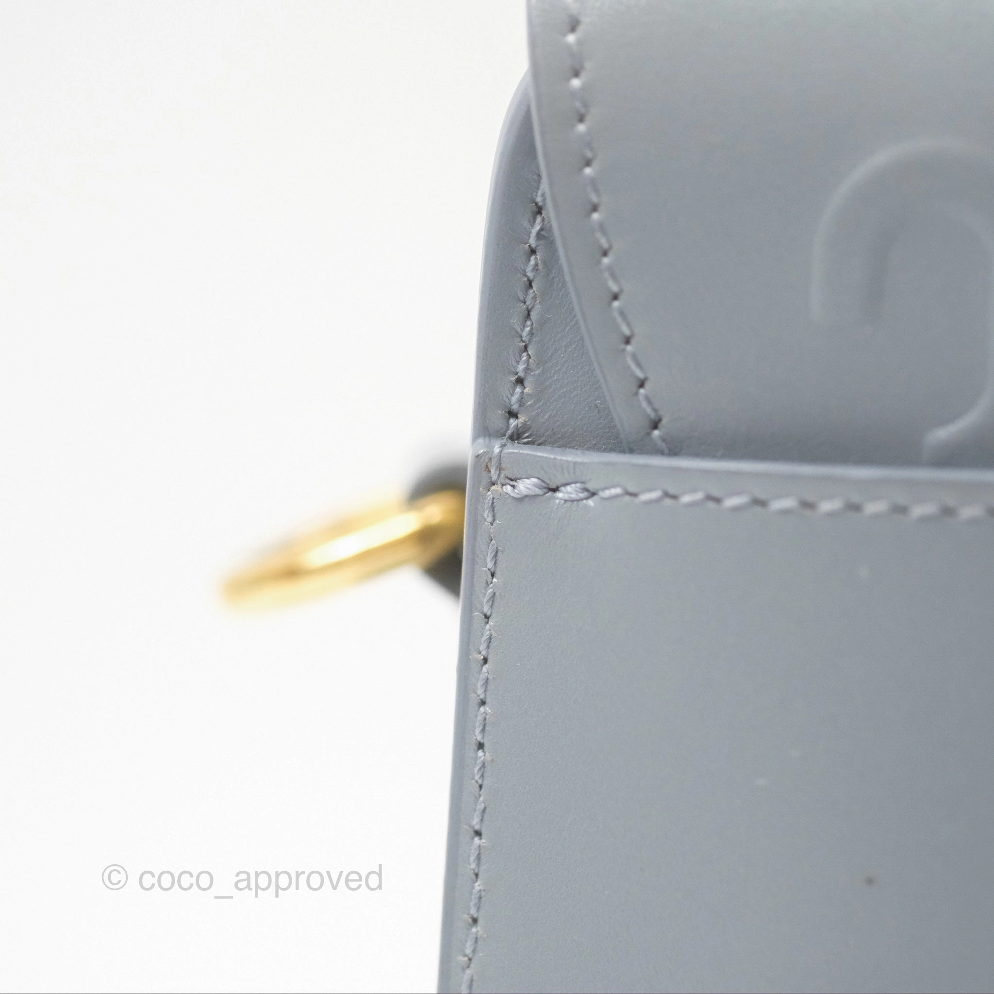 Christian Dior Medium Bobby Flap Grey Box Calfskin