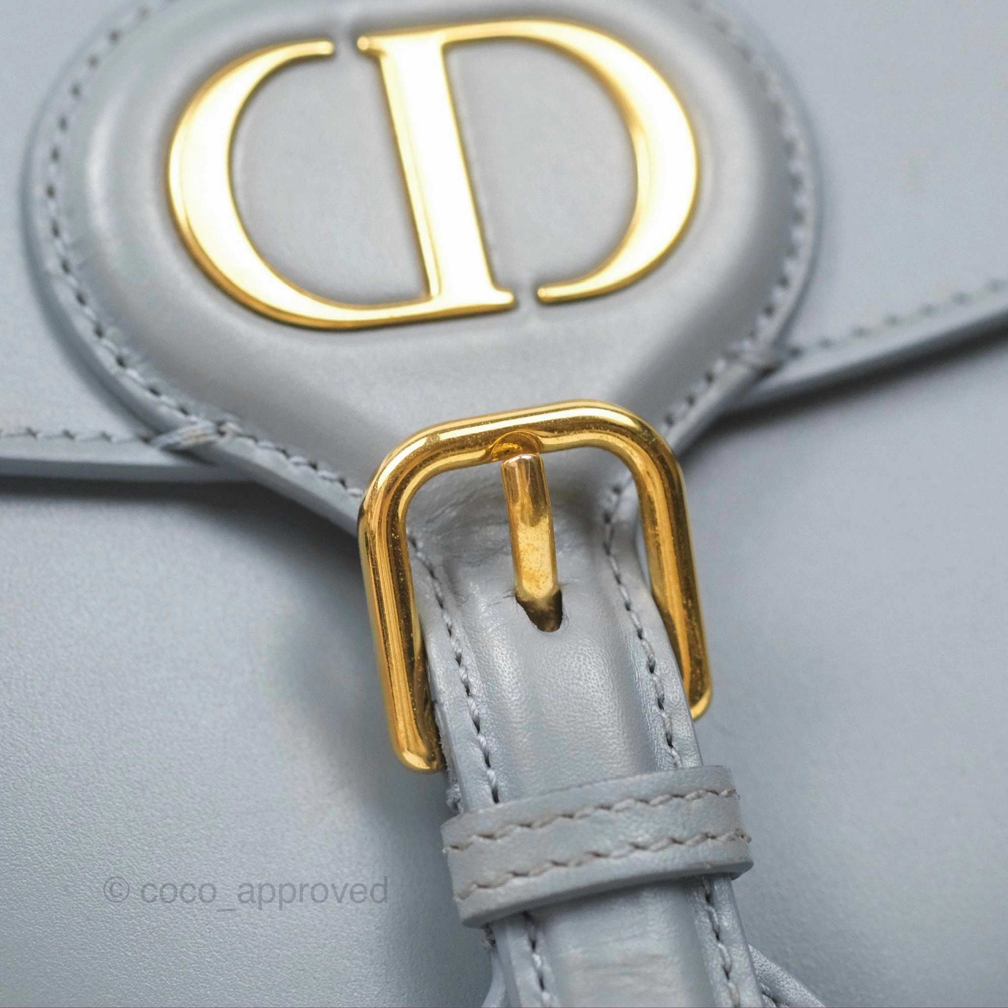 Christian Dior Medium Bobby Flap Grey Box Calfskin