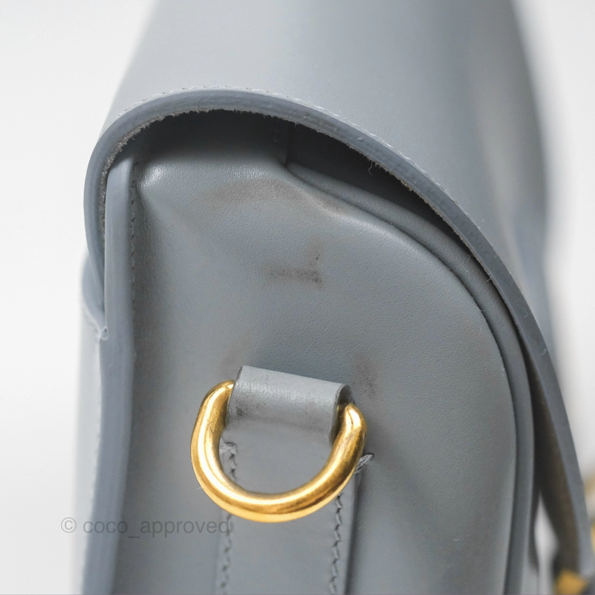 Christian Dior Medium Bobby Flap Grey Box Calfskin
