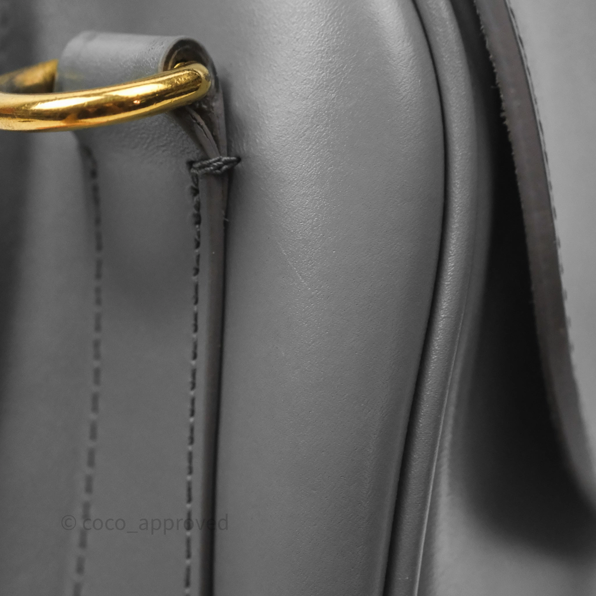 Christian Dior Medium Bobby Flap Grey Box Calfskin