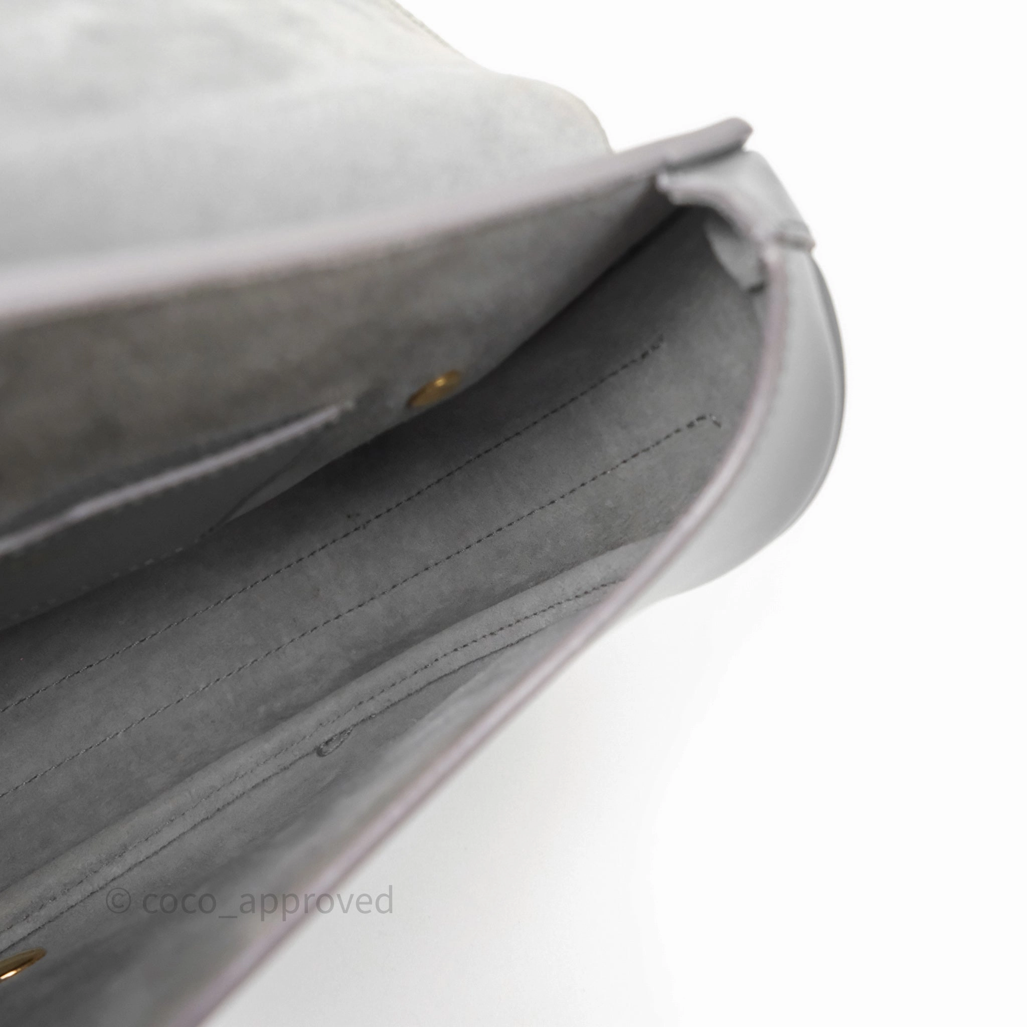 Christian Dior Medium Bobby Flap Grey Box Calfskin