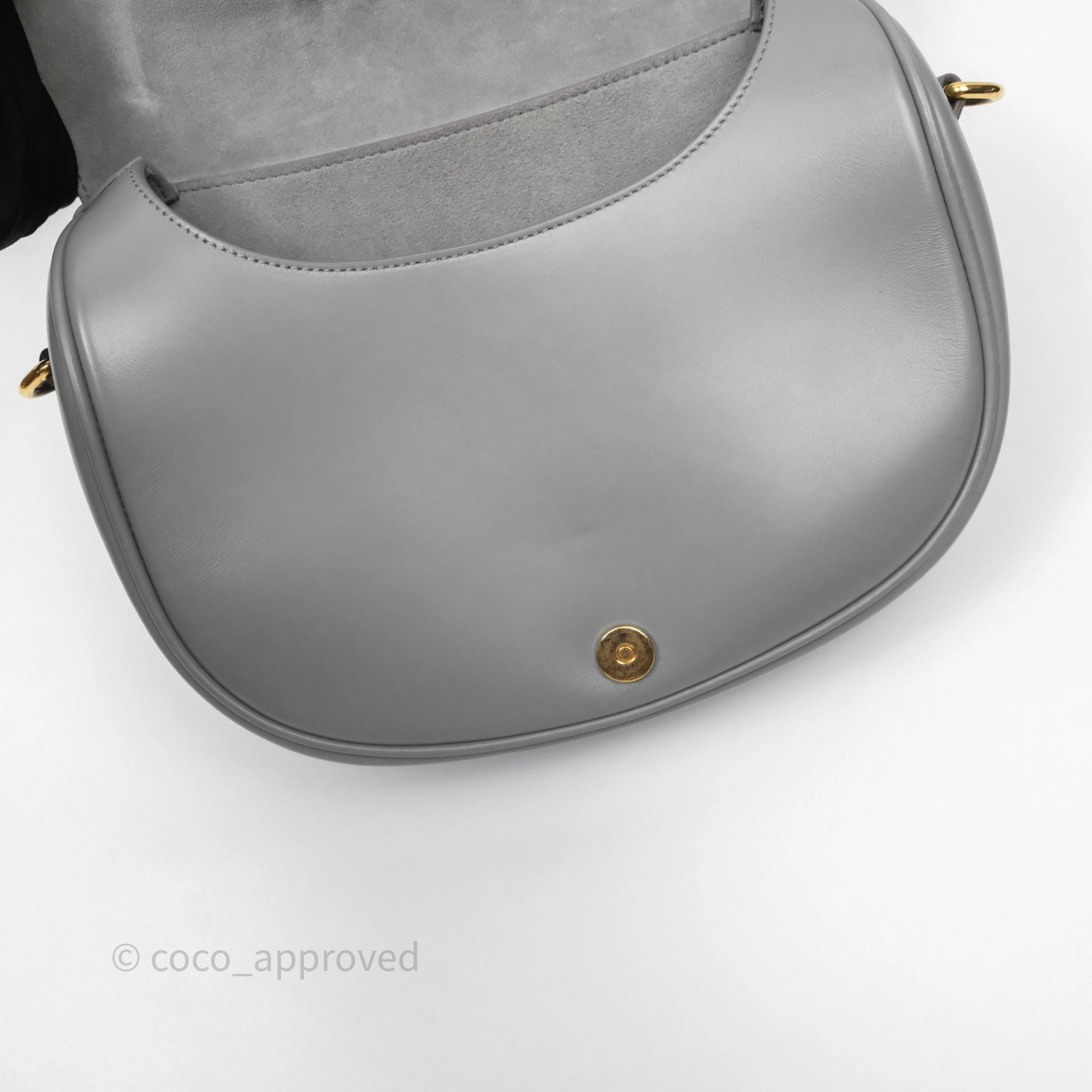 Christian Dior Medium Bobby Flap Grey Box Calfskin