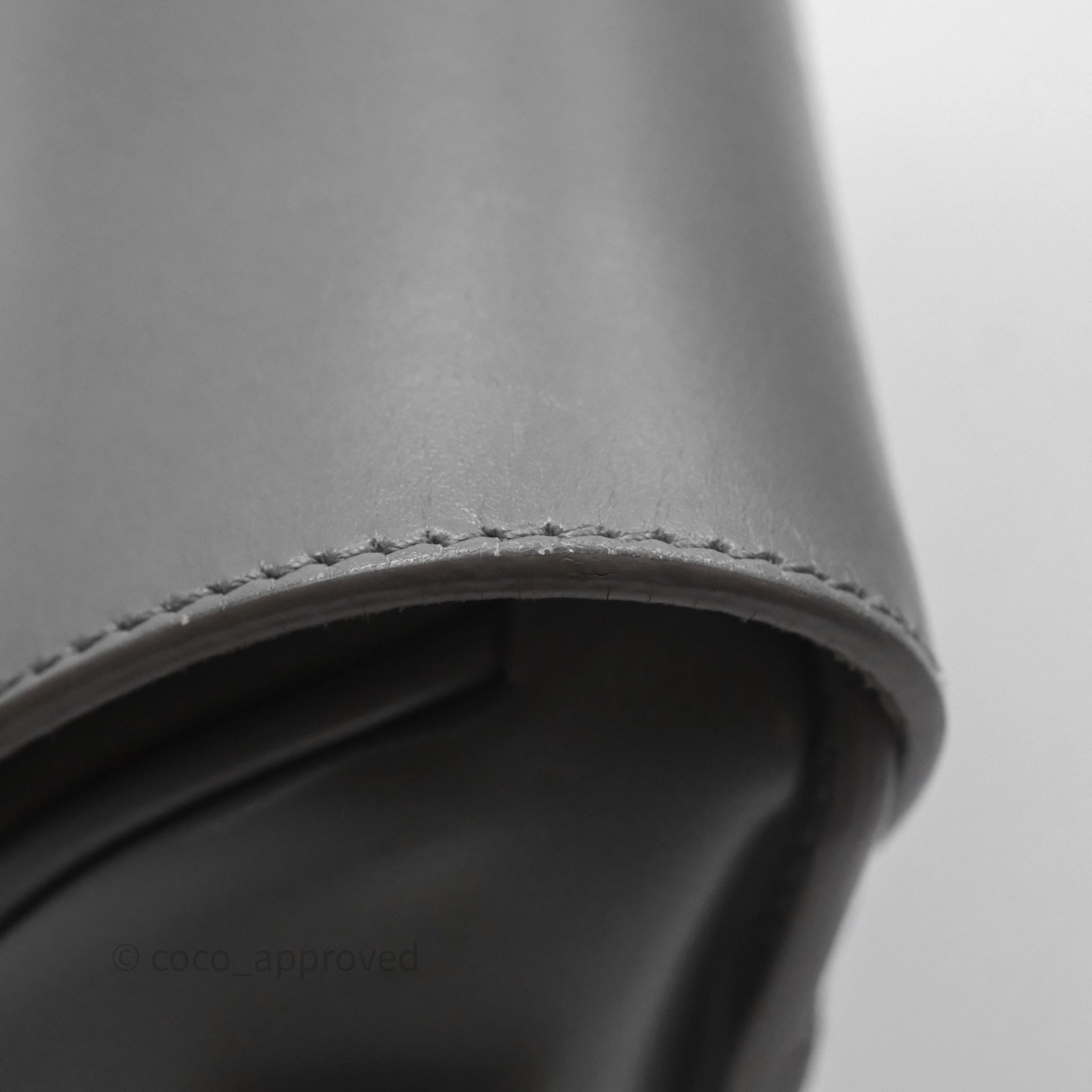 Christian Dior Medium Bobby Flap Grey Box Calfskin