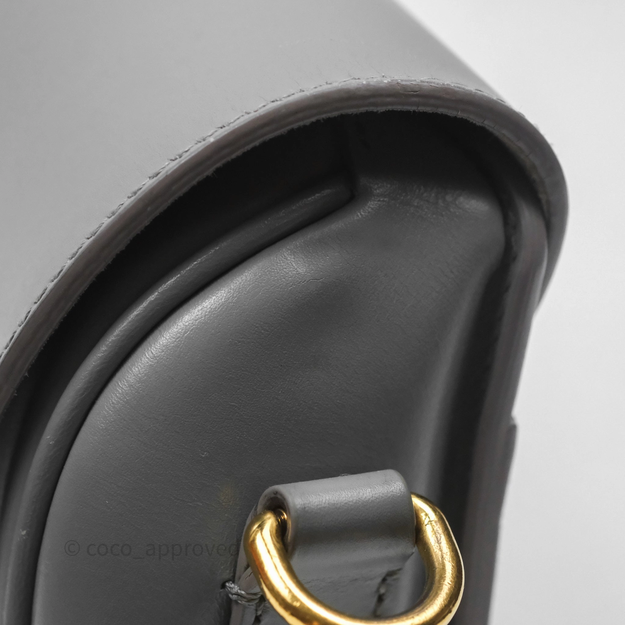 Christian Dior Medium Bobby Flap Grey Box Calfskin
