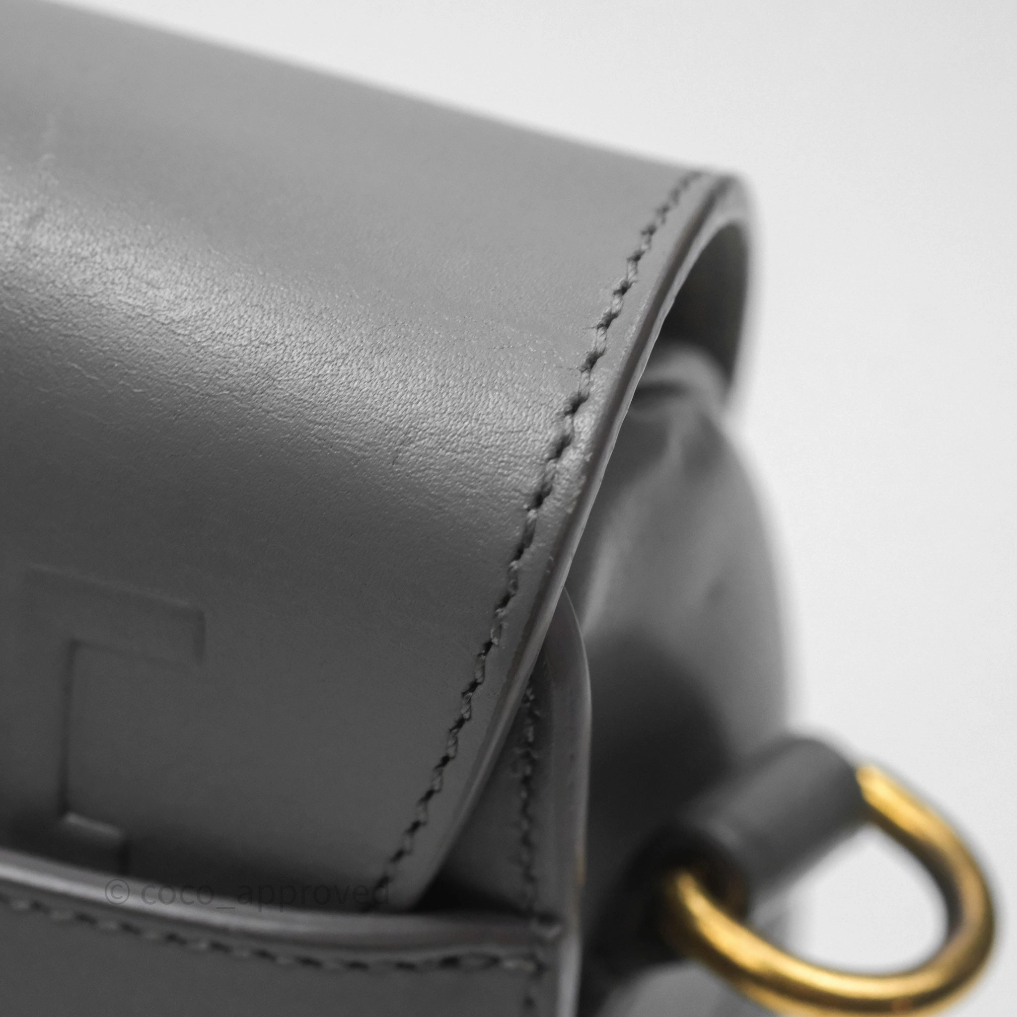 Christian Dior Medium Bobby Flap Grey Box Calfskin