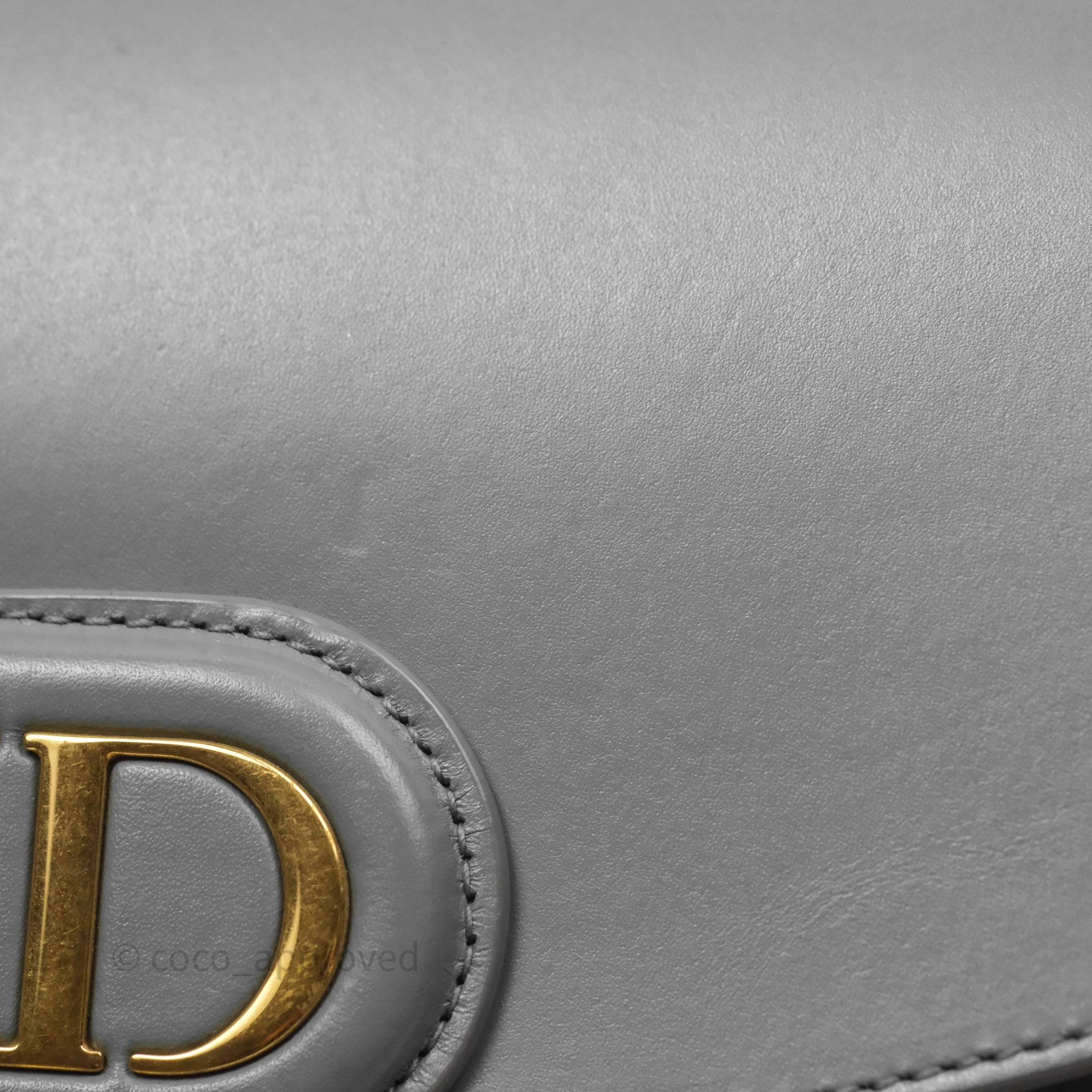 Christian Dior Medium Bobby Flap Grey Box Calfskin