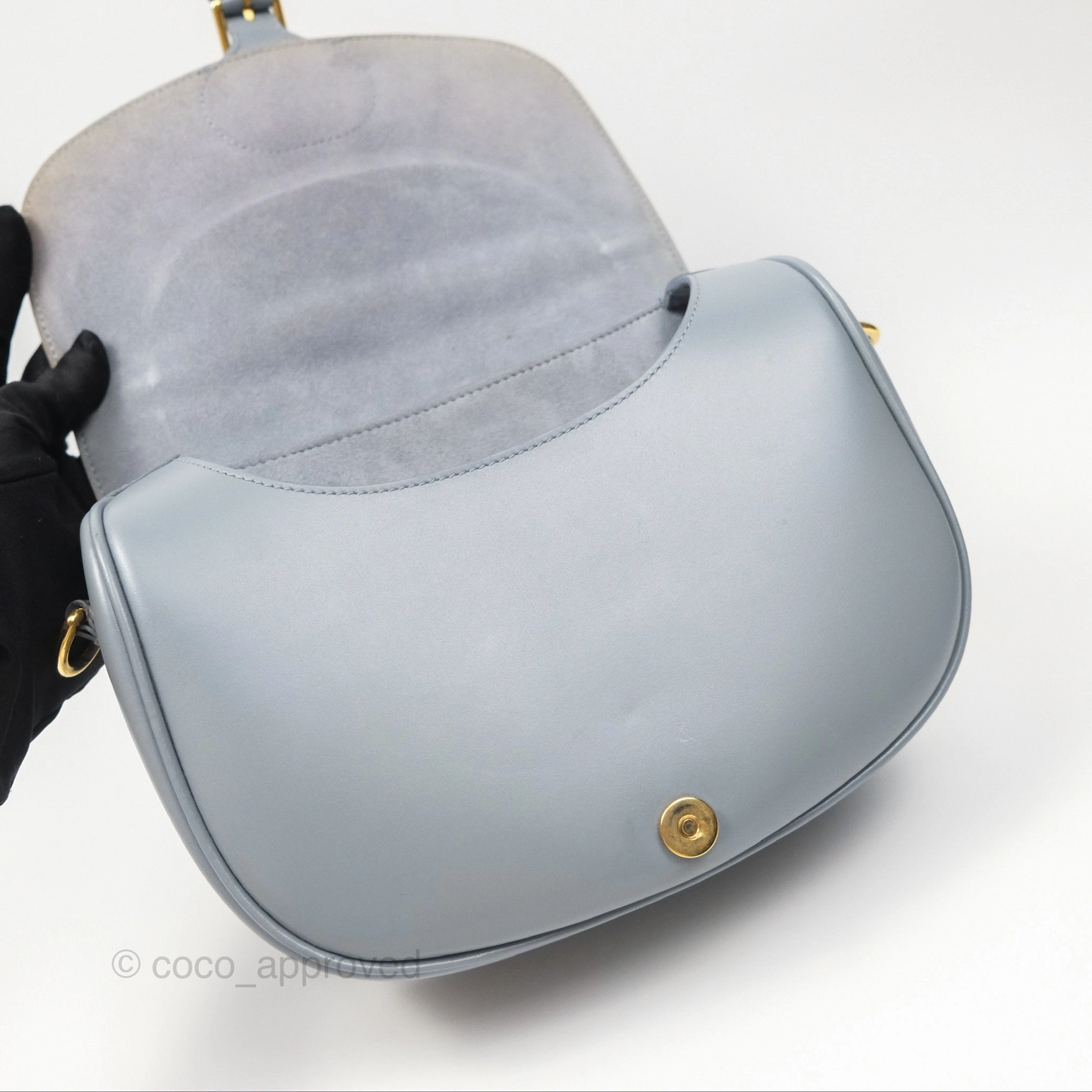 Christian Dior Medium Bobby Flap Grey Box Calfskin