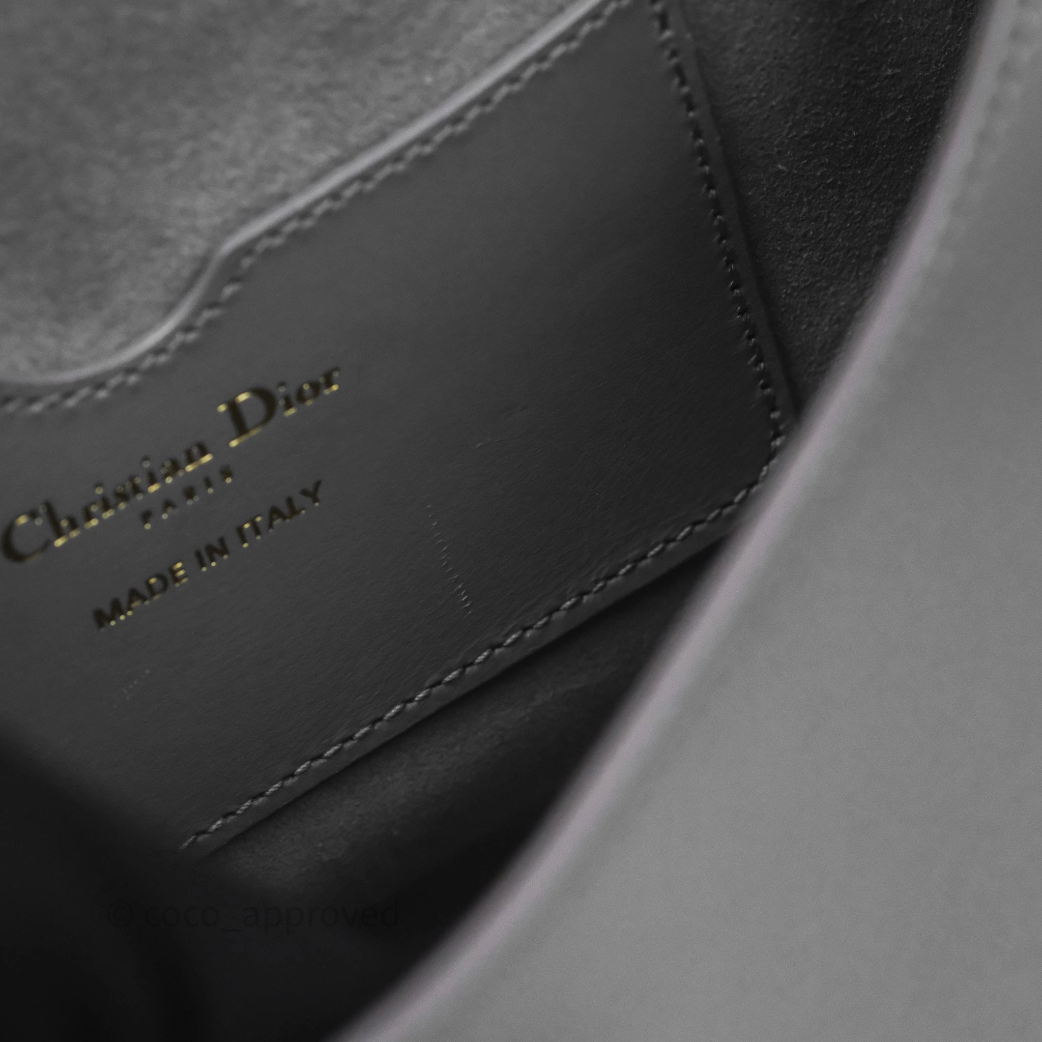 Christian Dior Medium Bobby Flap Grey Box Calfskin