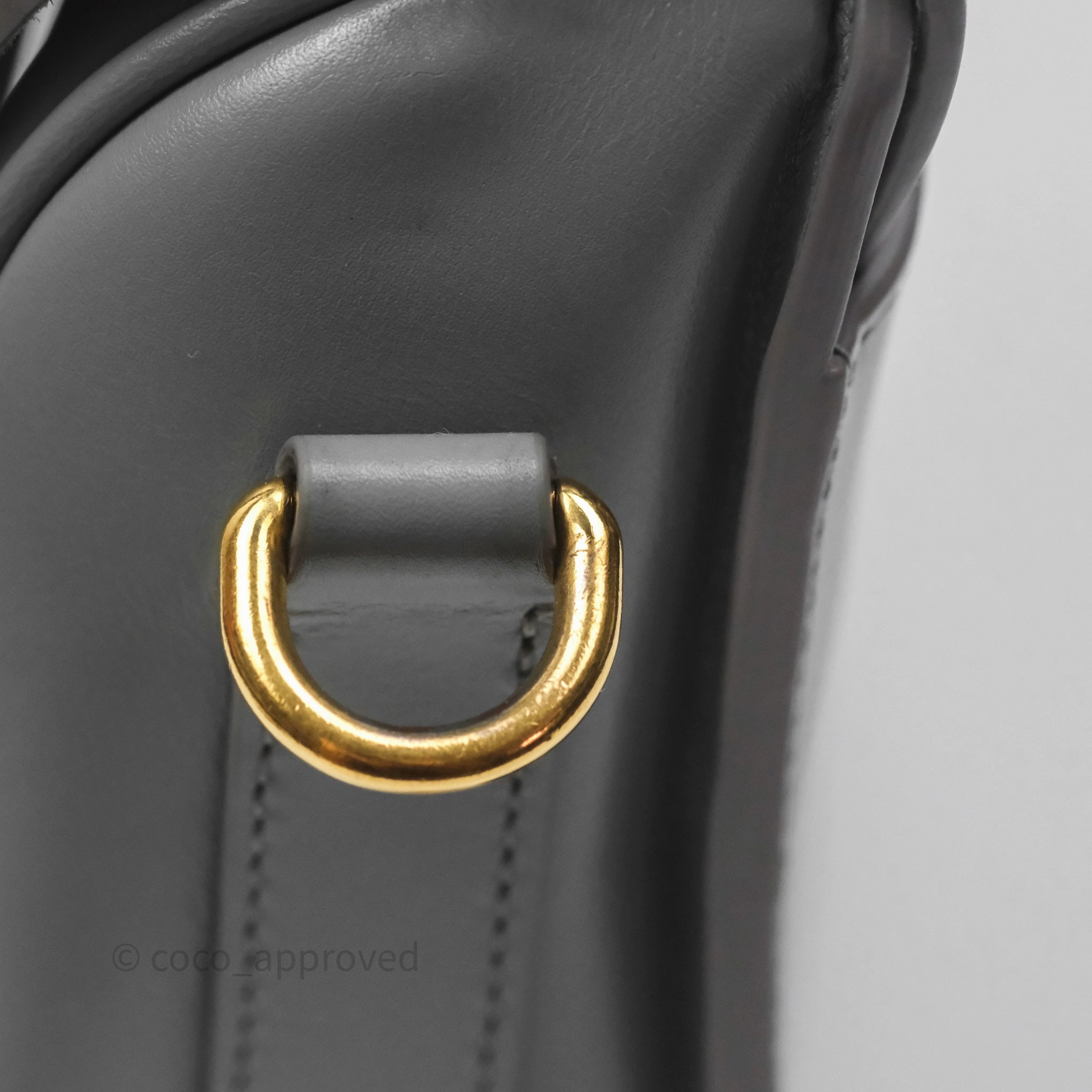 Christian Dior Medium Bobby Flap Grey Box Calfskin