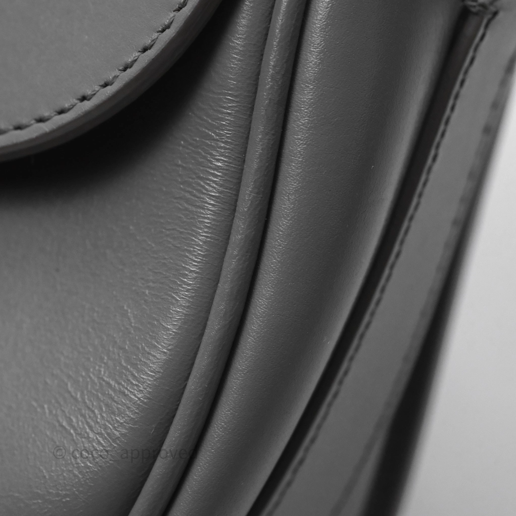 Christian Dior Medium Bobby Flap Grey Box Calfskin