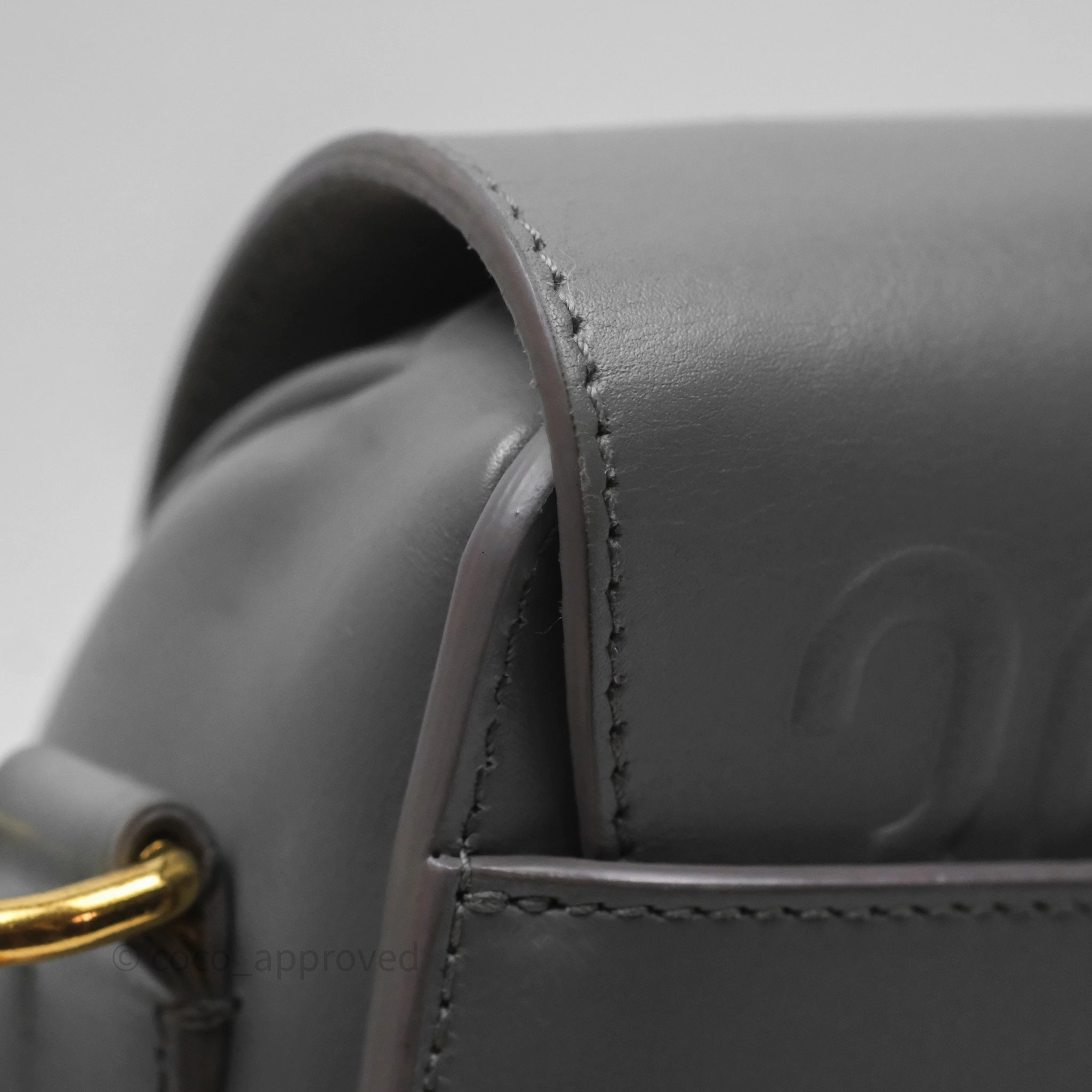 Christian Dior Medium Bobby Flap Grey Box Calfskin