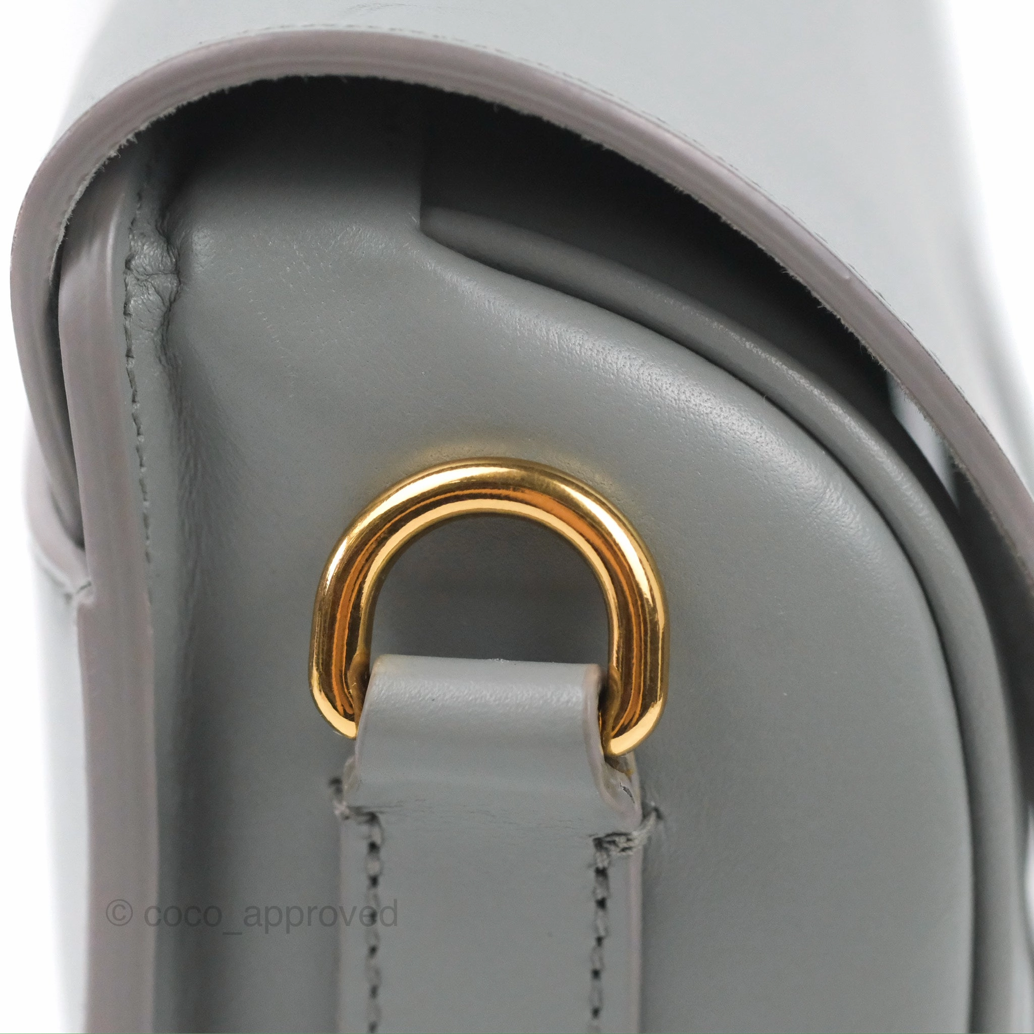 Christian Dior Medium Bobby Flap Stone Grey Box Calfskin