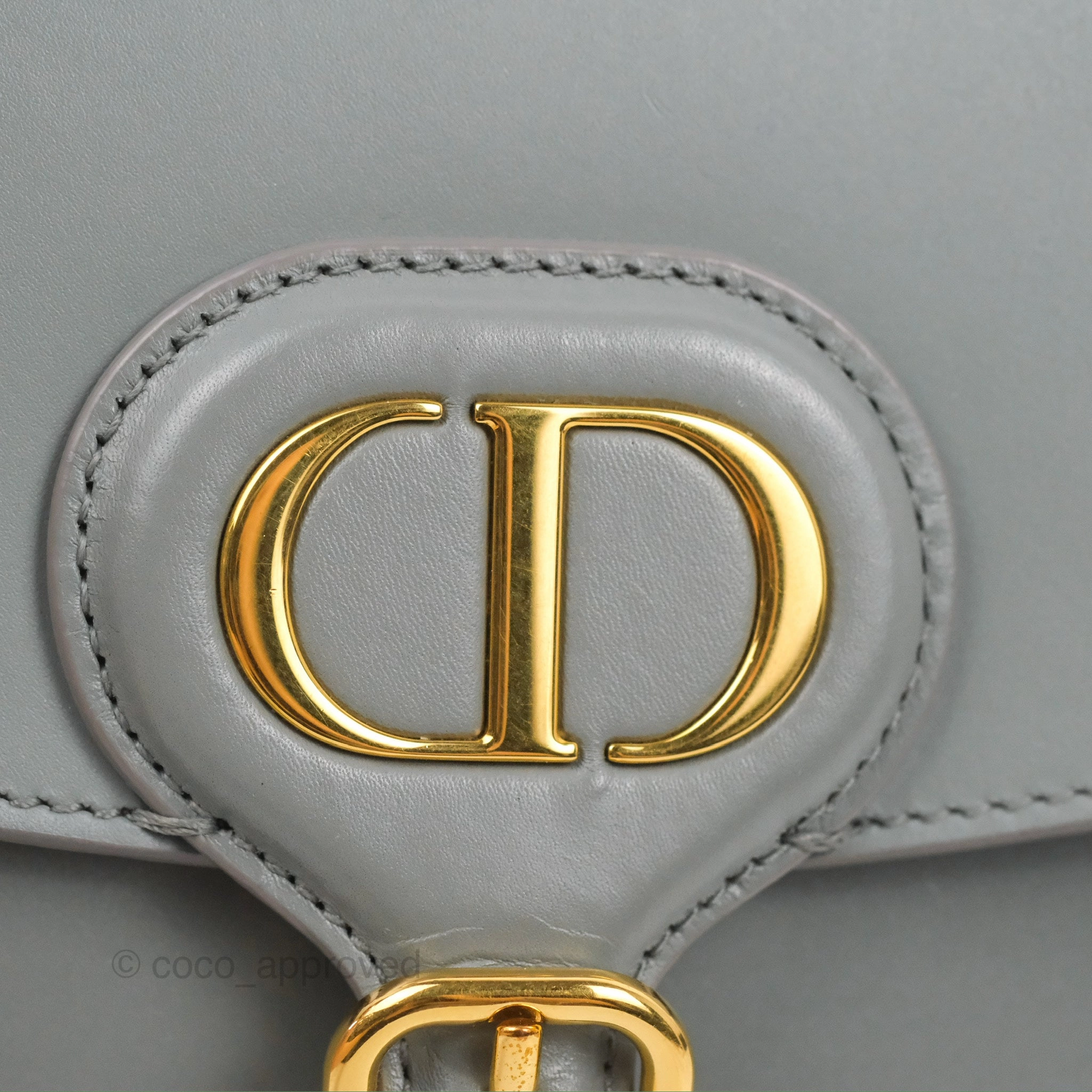 Christian Dior Medium Bobby Flap Stone Grey Box Calfskin