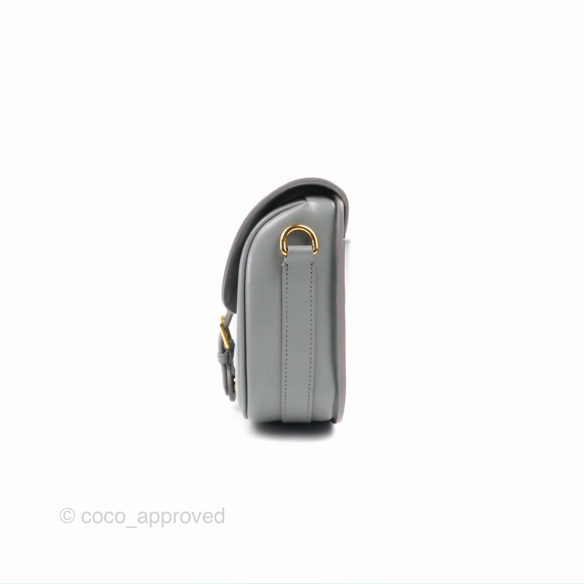 Christian Dior Medium Bobby Flap Stone Grey Box Calfskin