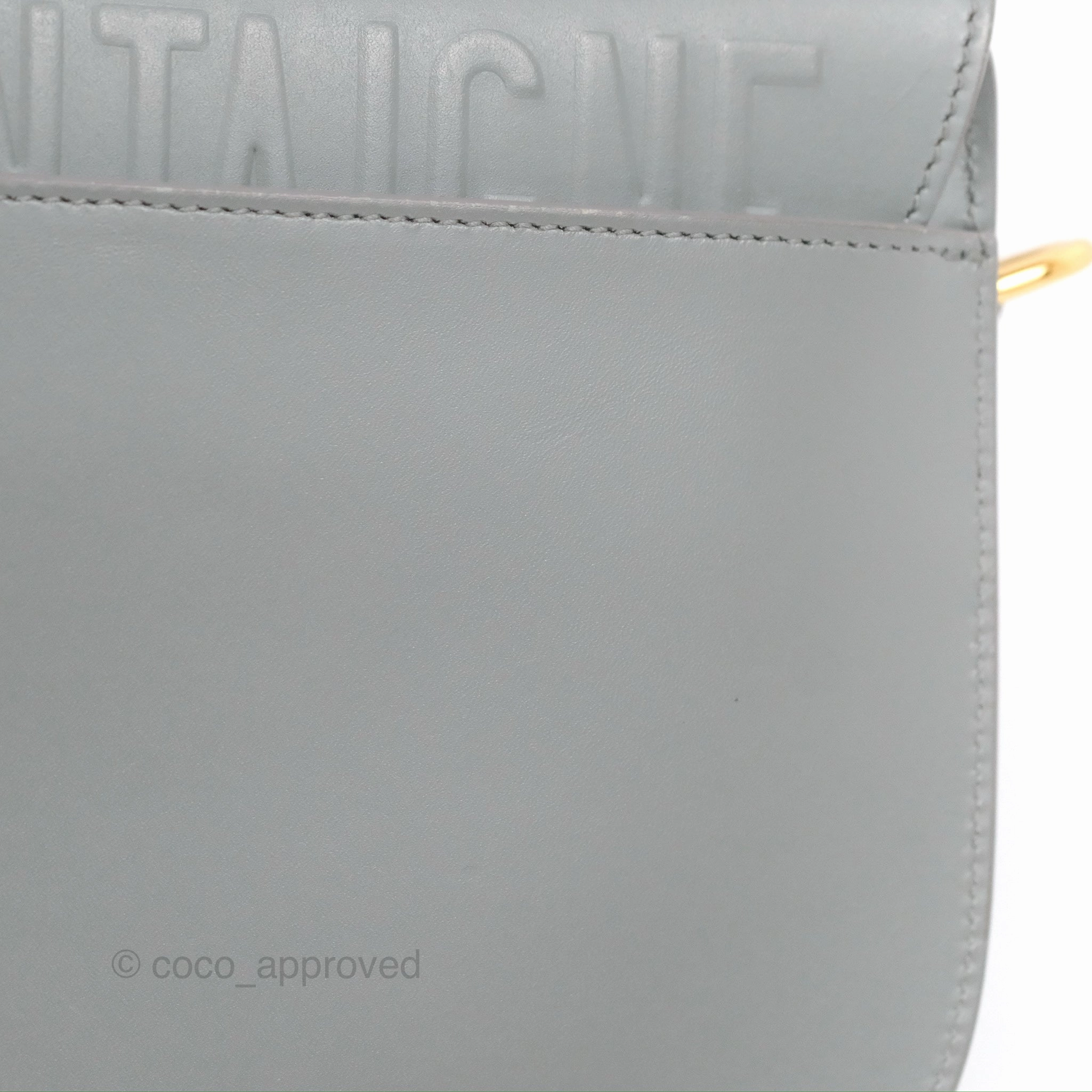 Christian Dior Medium Bobby Flap Stone Grey Box Calfskin