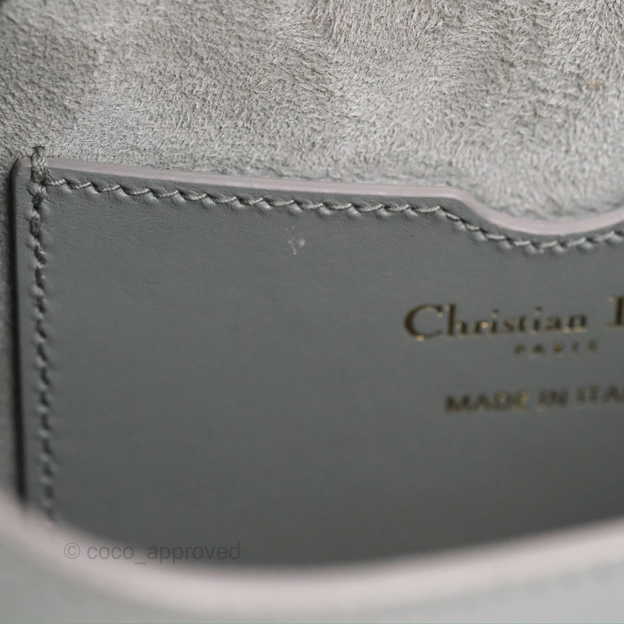 Christian Dior Medium Bobby Flap Stone Grey Box Calfskin