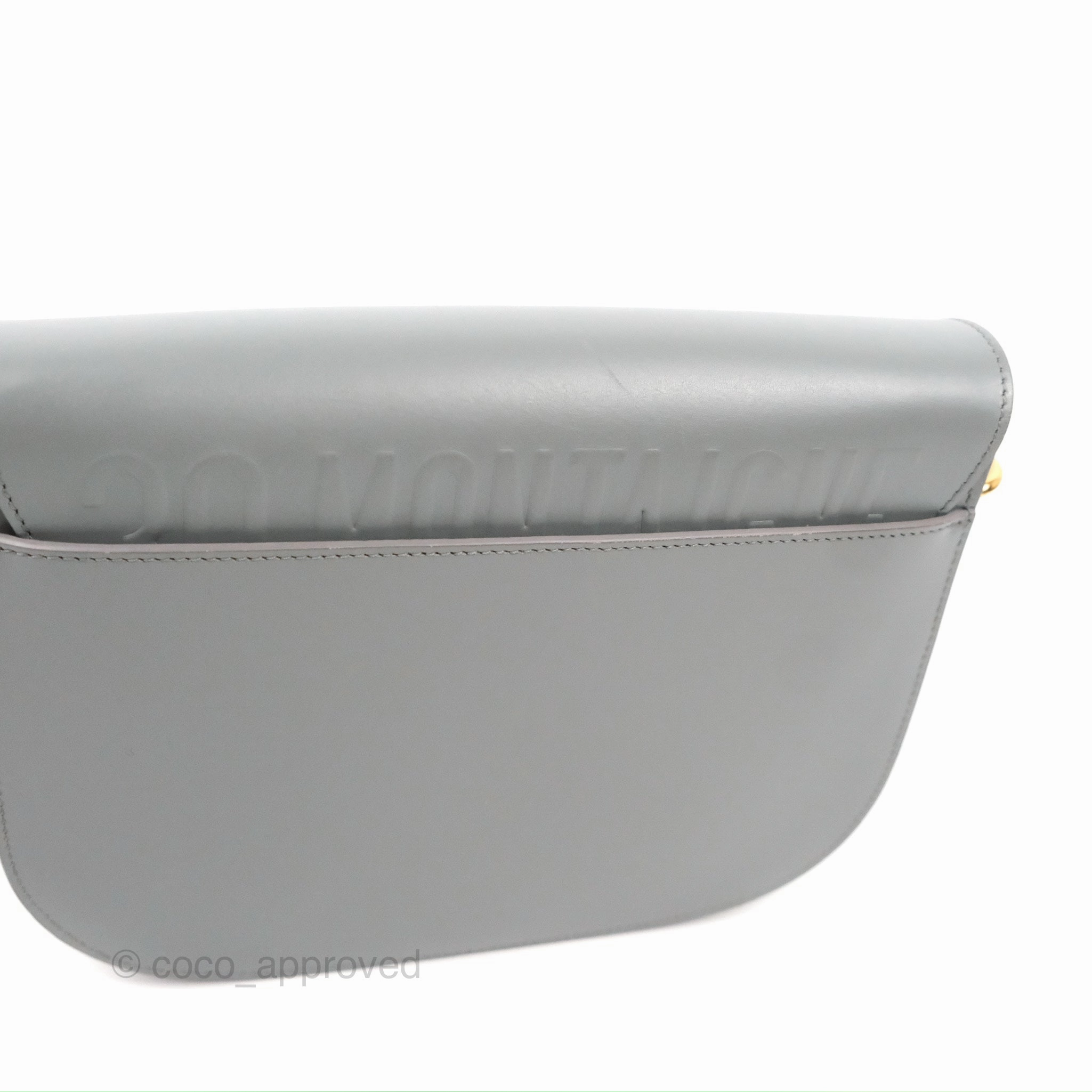 Christian Dior Medium Bobby Flap Stone Grey Box Calfskin