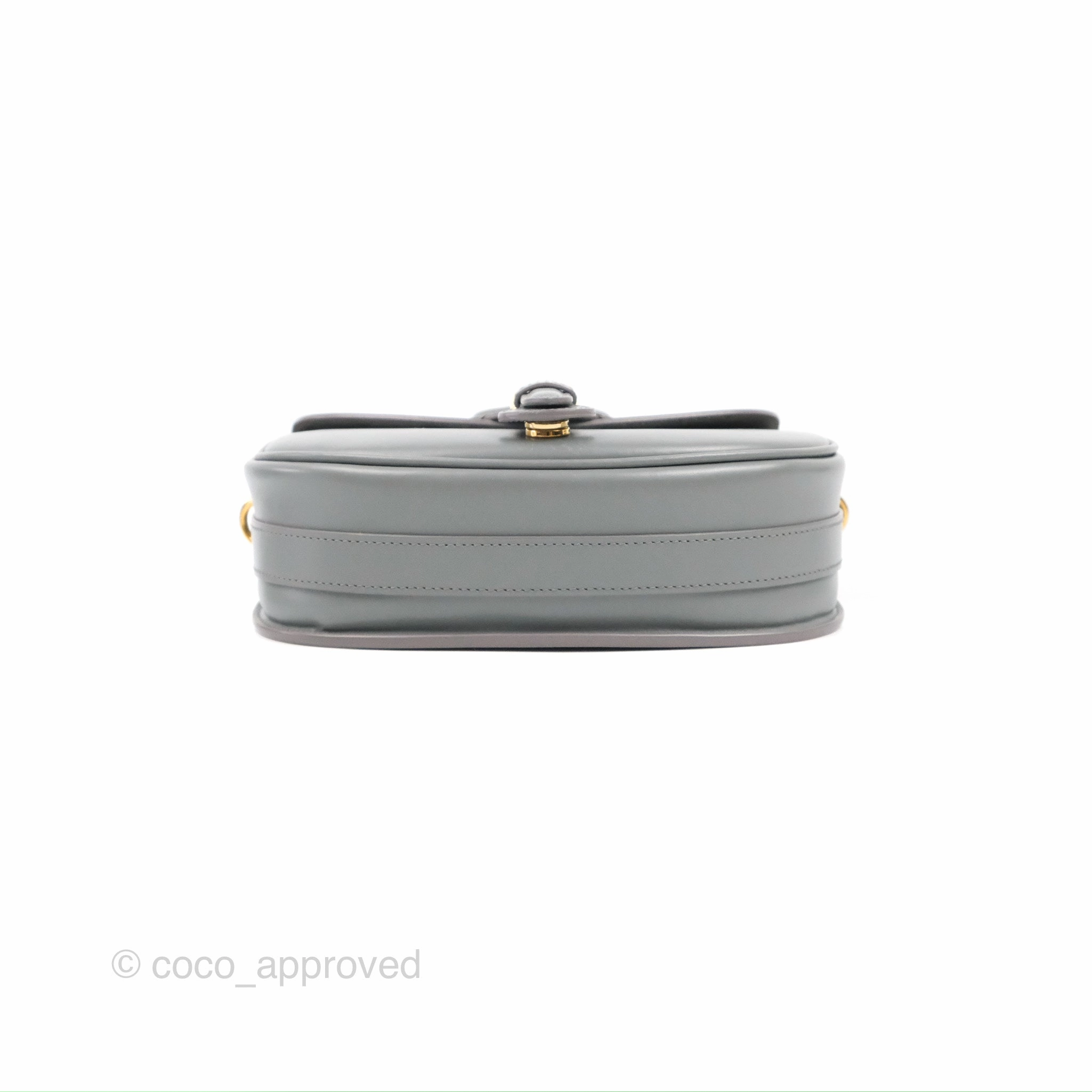 Christian Dior Medium Bobby Flap Stone Grey Box Calfskin