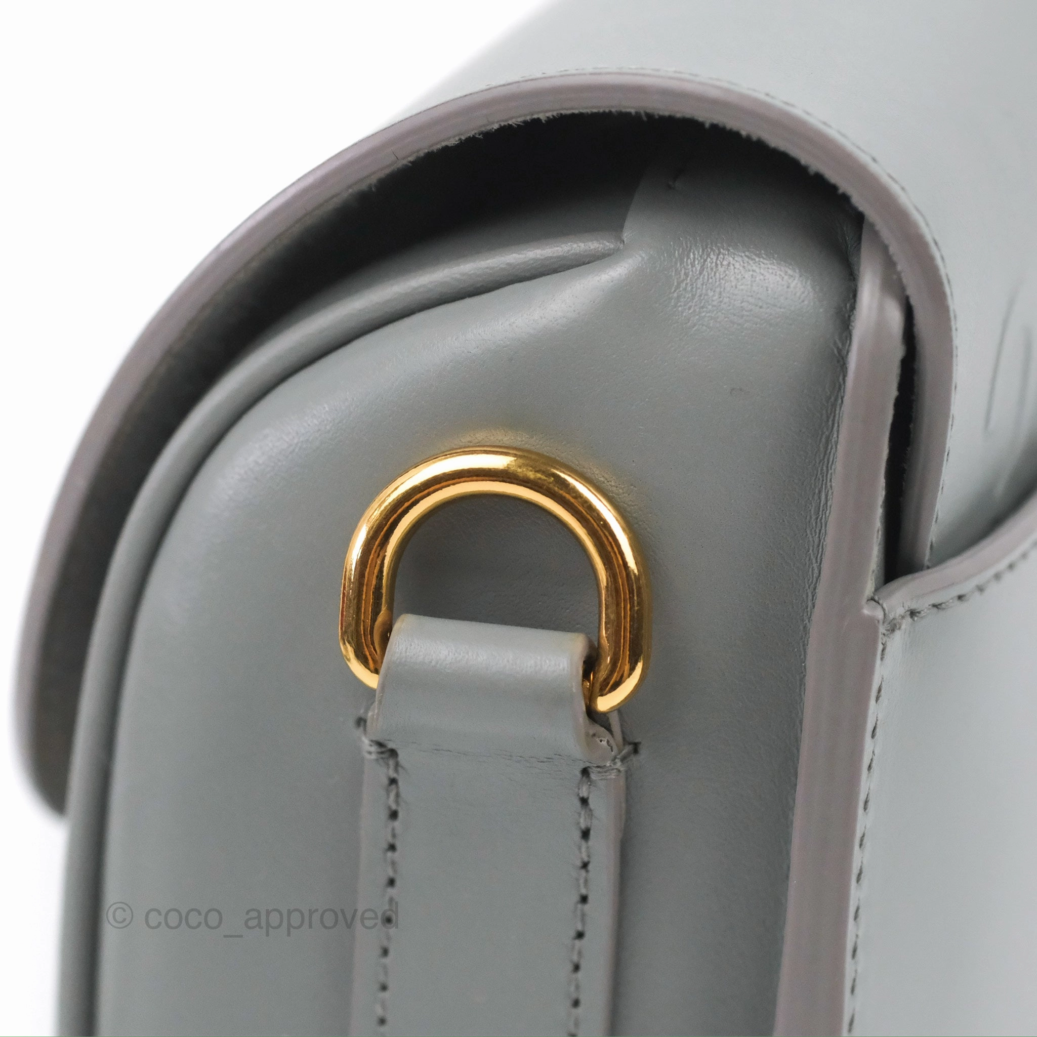 Christian Dior Medium Bobby Flap Stone Grey Box Calfskin