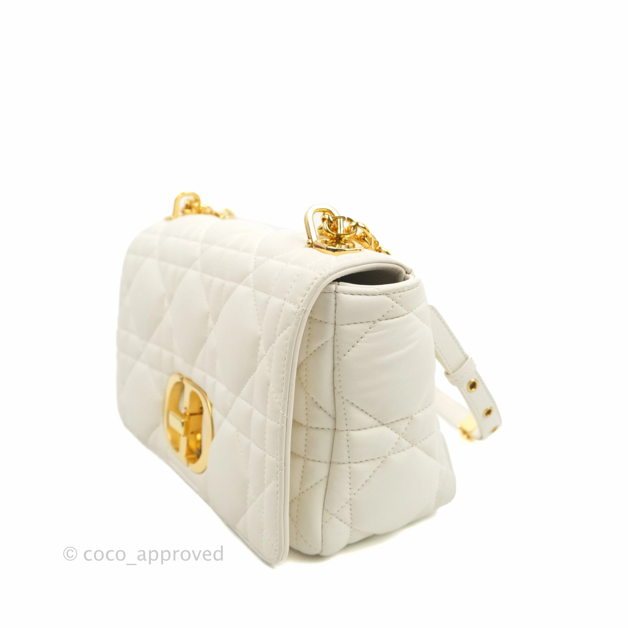 Christian Dior Medium Caro Bag Latte Matte Padded Macrocannage Calfskin