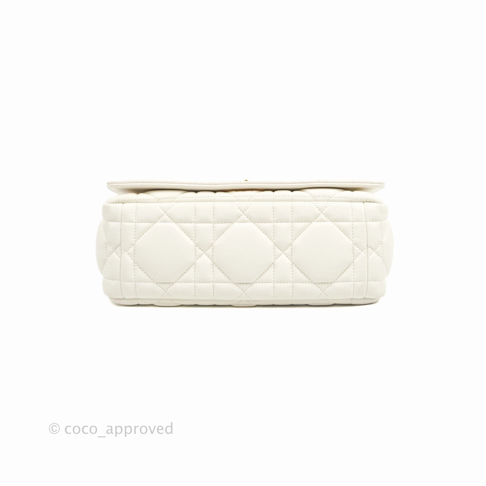 Christian Dior Medium Caro Bag Latte Matte Padded Macrocannage Calfskin