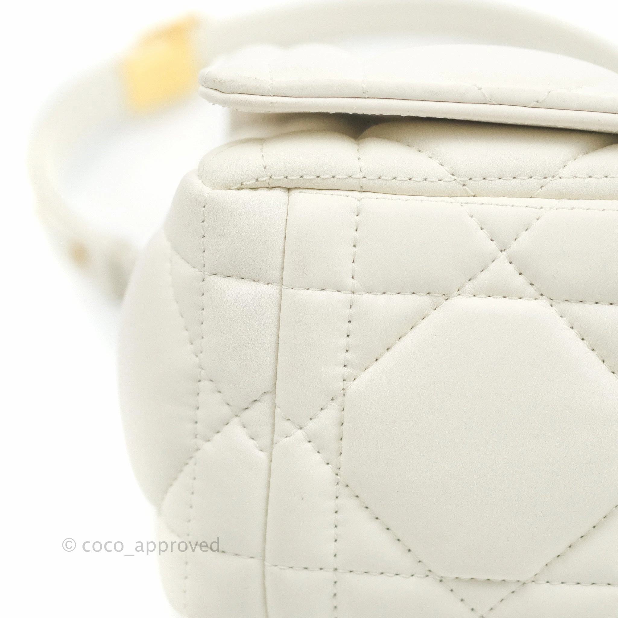 Christian Dior Medium Caro Bag Latte Matte Padded Macrocannage Calfskin