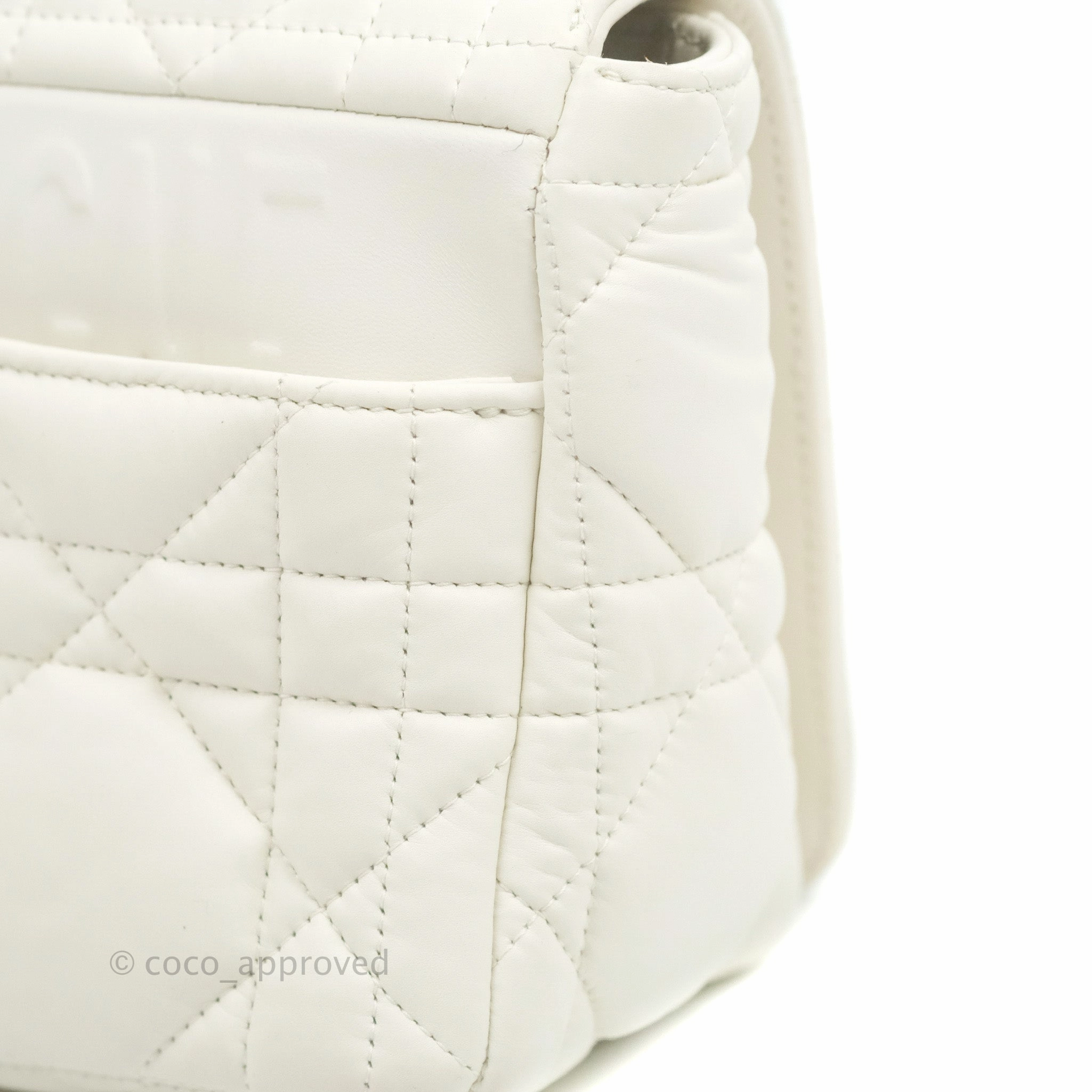 Christian Dior Medium Caro Bag Latte Matte Padded Macrocannage Calfskin