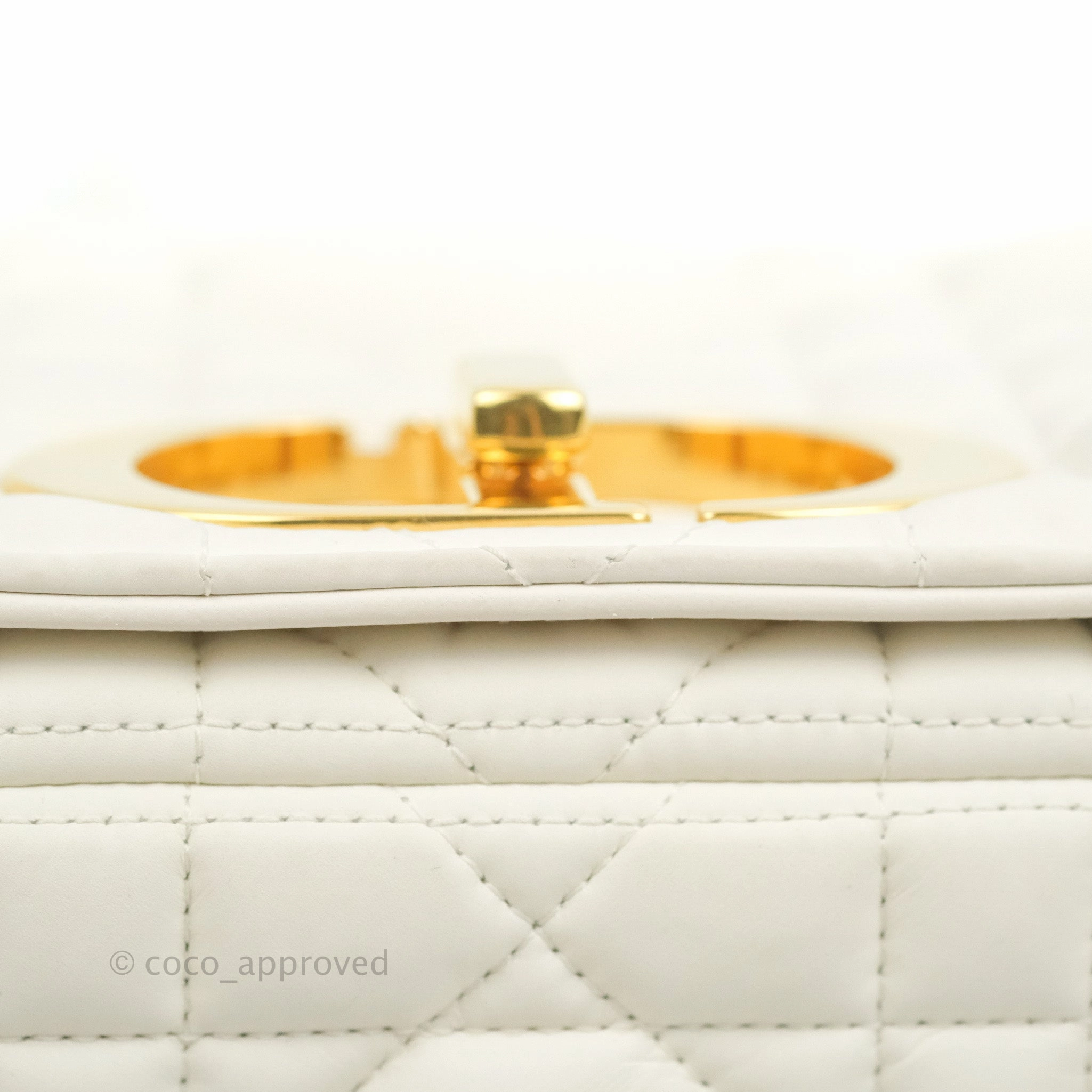 Christian Dior Medium Caro Bag Latte Matte Padded Macrocannage Calfskin