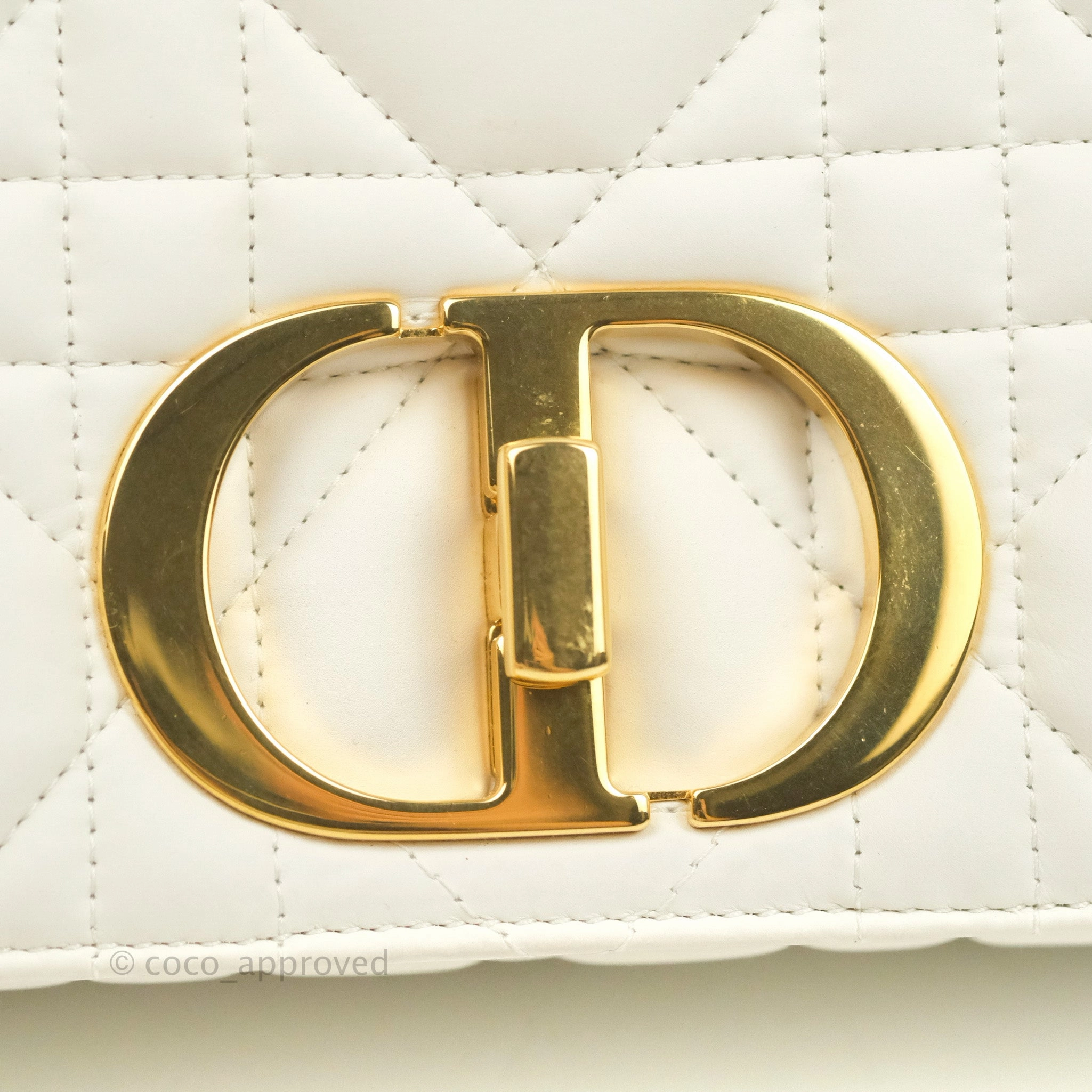 Christian Dior Medium Caro Bag Latte Matte Padded Macrocannage Calfskin