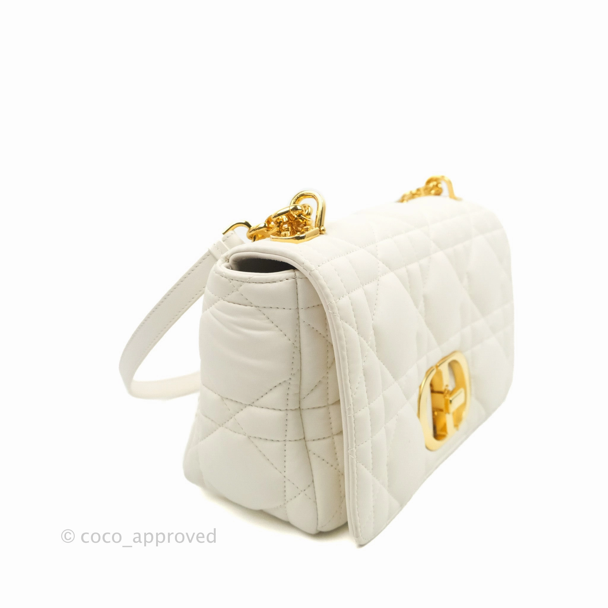 Christian Dior Medium Caro Bag Latte Matte Padded Macrocannage Calfskin