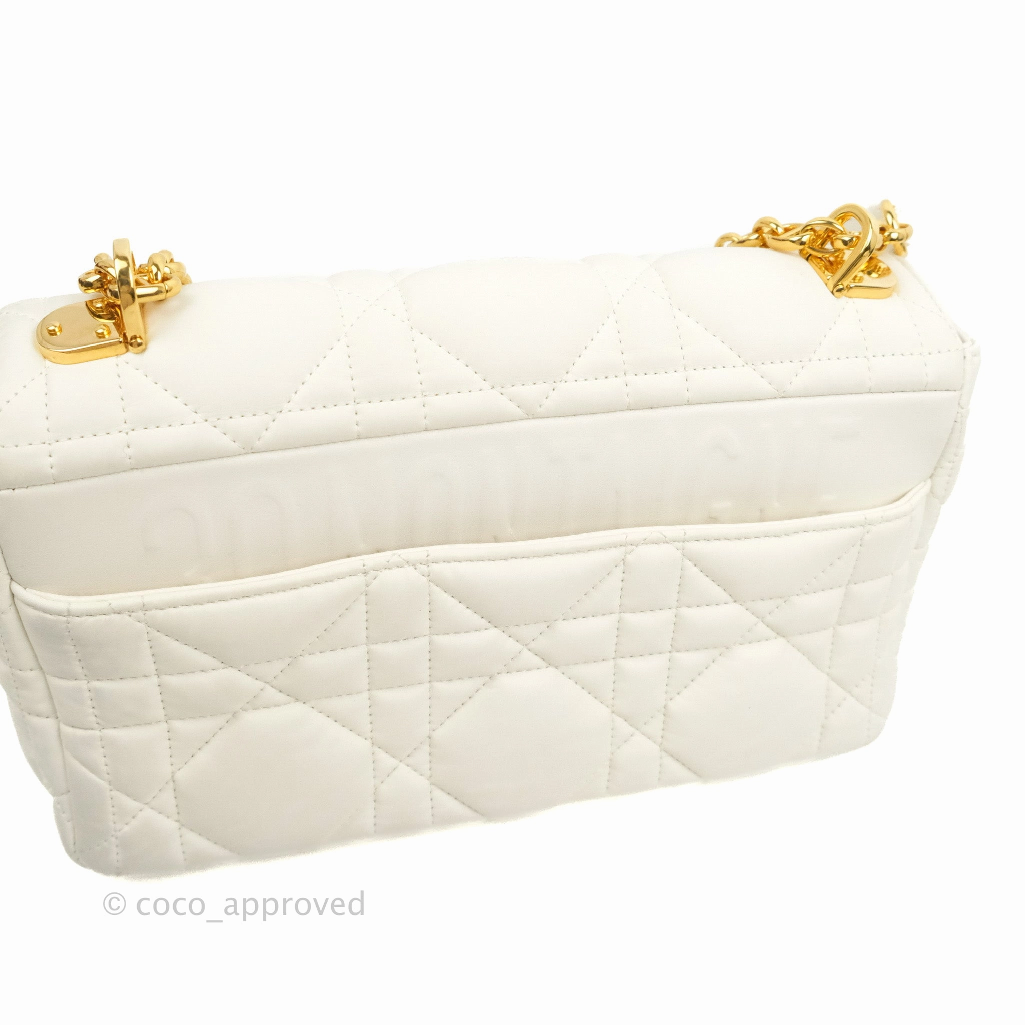 Christian Dior Medium Caro Bag Latte Matte Padded Macrocannage Calfskin
