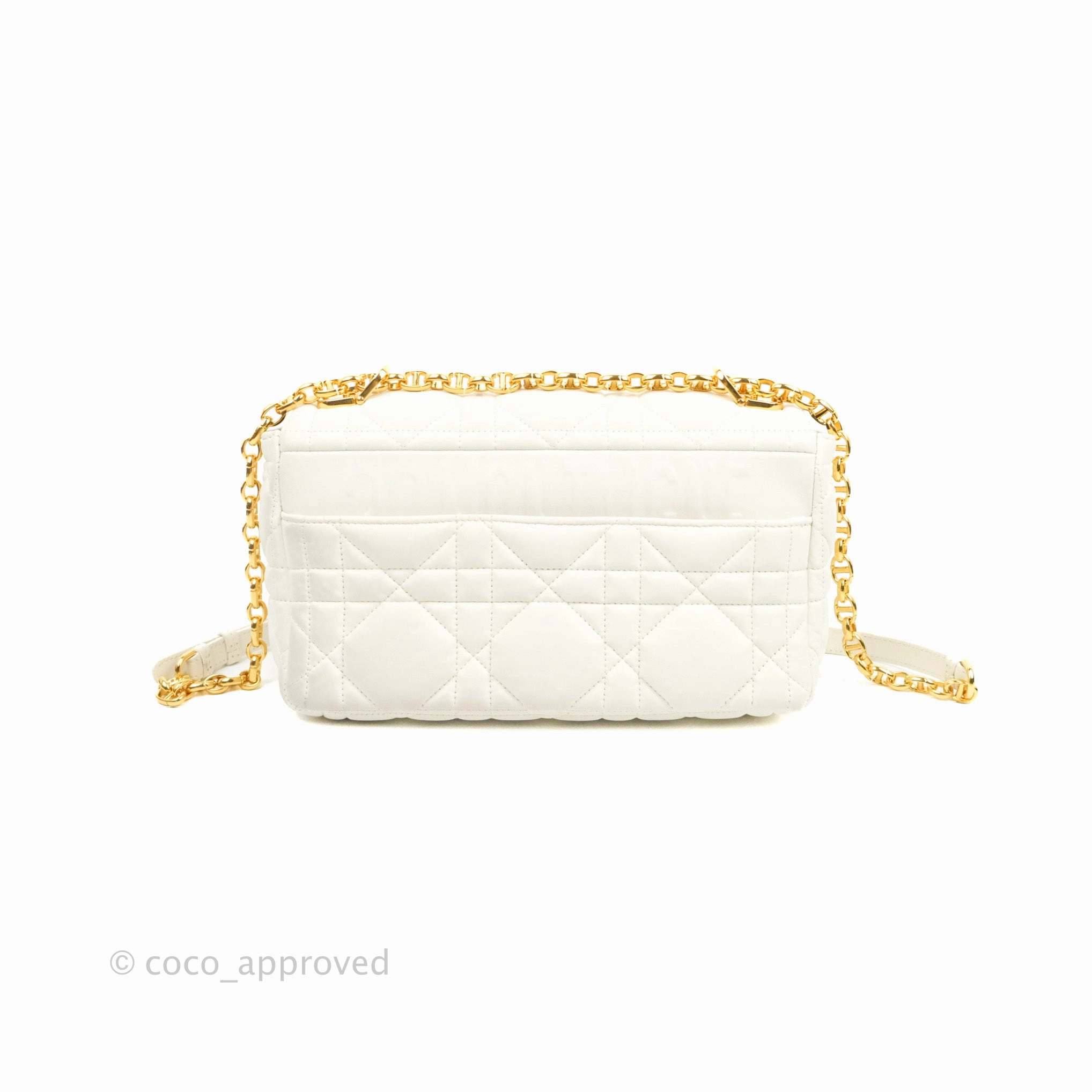 Christian Dior Medium Caro Bag Latte Matte Padded Macrocannage Calfskin