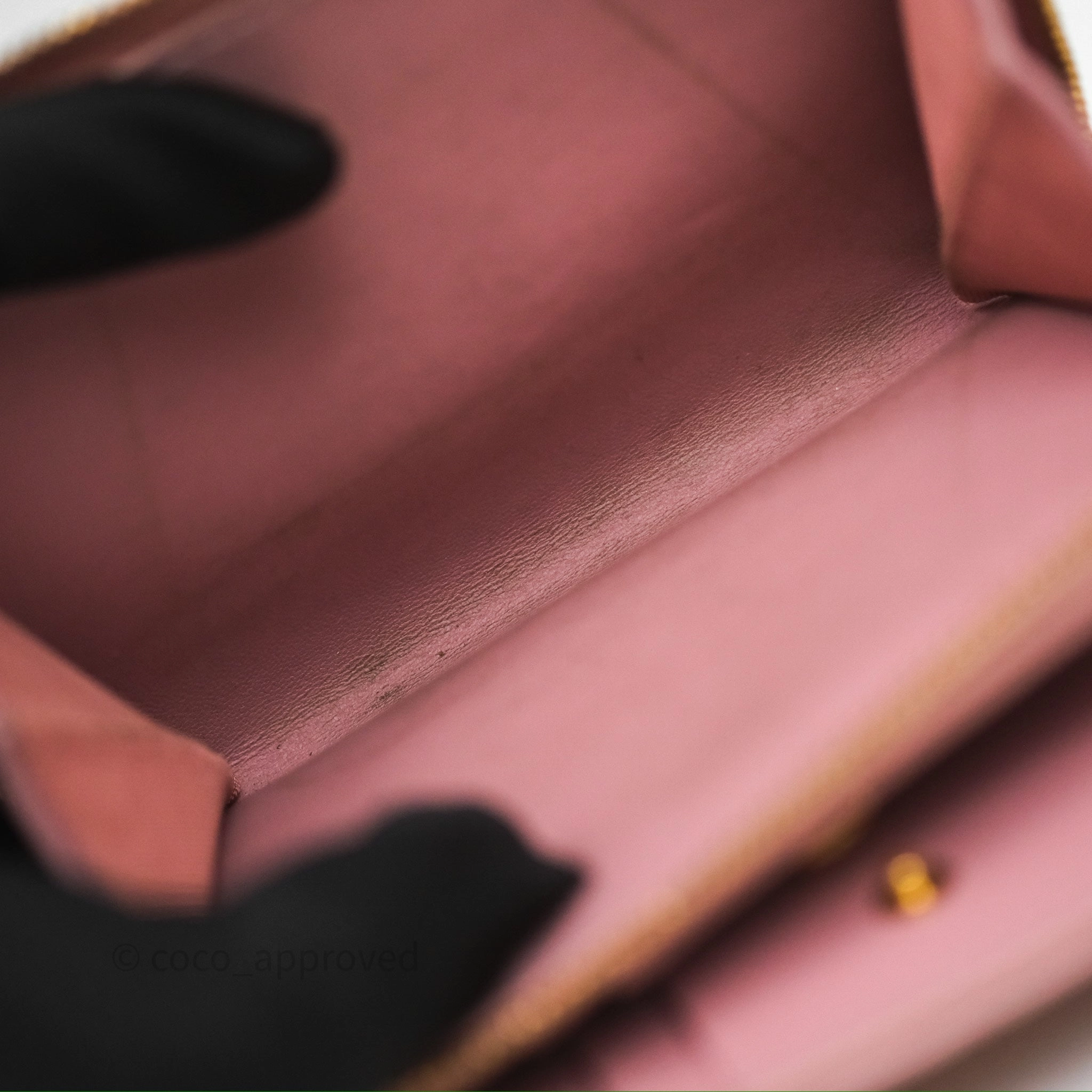 Christian Dior Medium Caro Scarlet Zipped Wallet Pink Cannage Calfskin