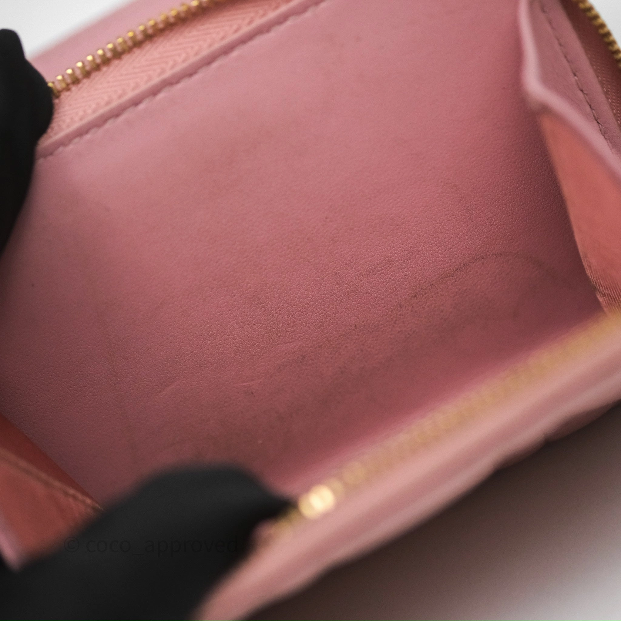 Christian Dior Medium Caro Scarlet Zipped Wallet Pink Cannage Calfskin