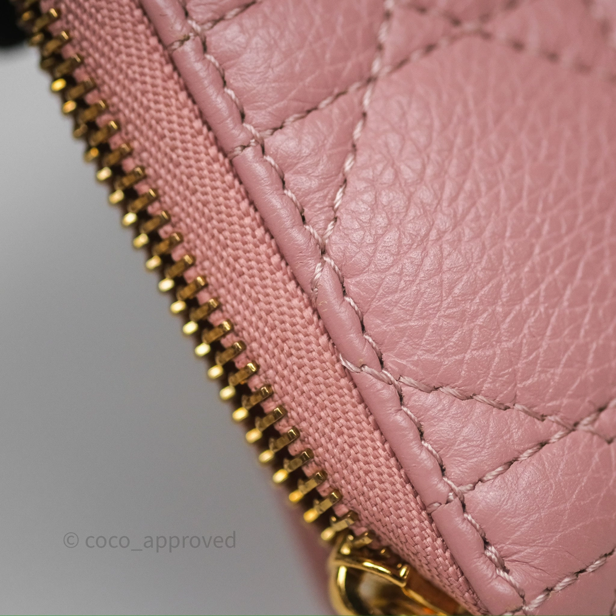 Christian Dior Medium Caro Scarlet Zipped Wallet Pink Cannage Calfskin