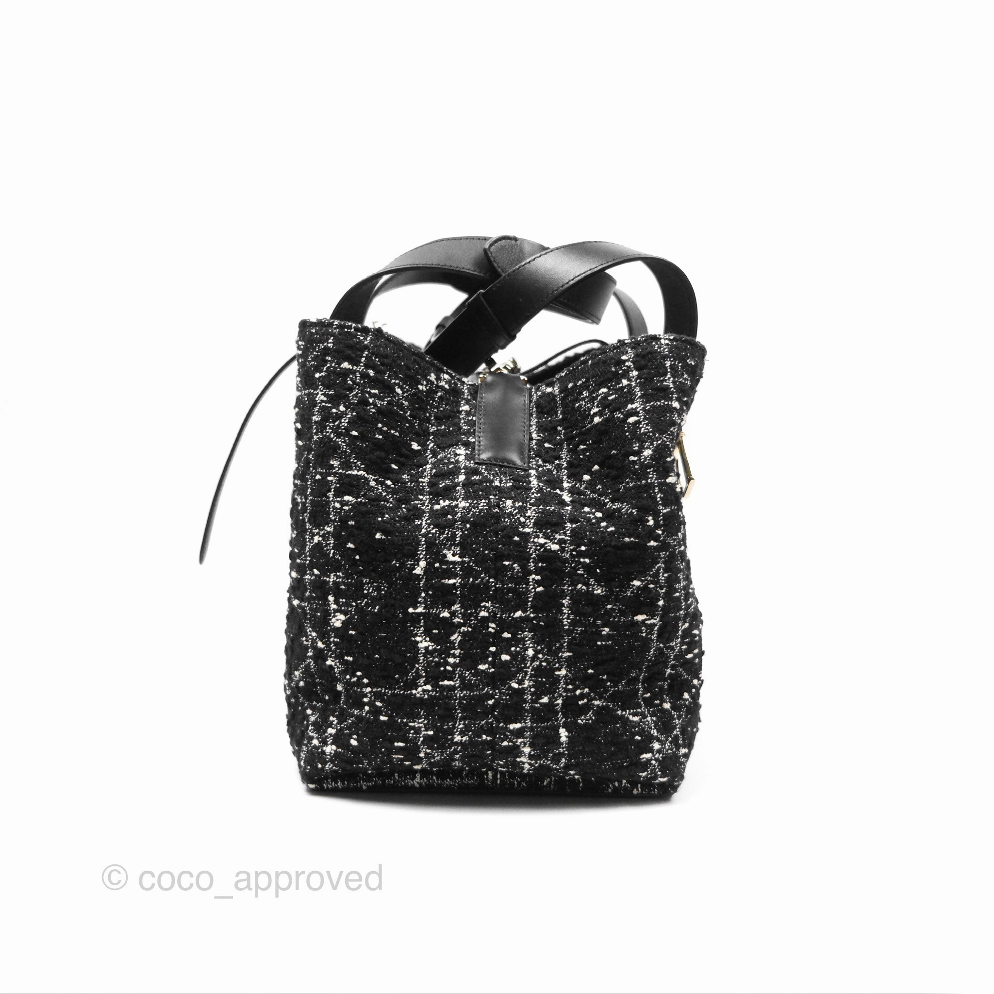 Christian Dior Medium Dior Toujours Bag Black Cannage Tweed