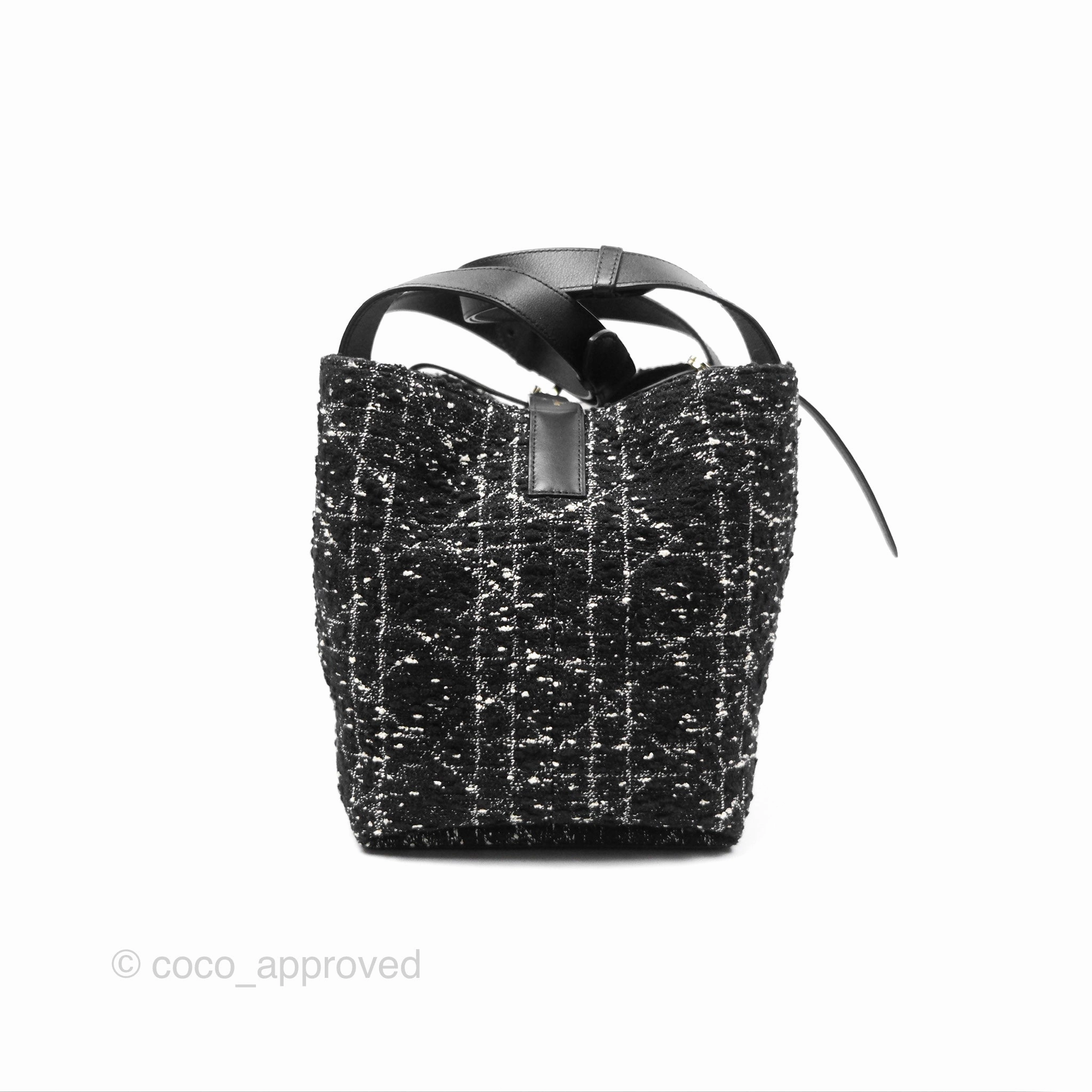 Christian Dior Medium Dior Toujours Bag Black Cannage Tweed