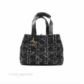 Christian Dior Medium Dior Toujours Bag Black Cannage Tweed