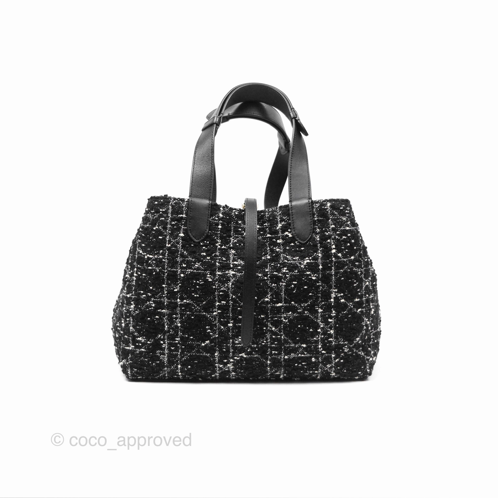 Christian Dior Medium Dior Toujours Bag Black Cannage Tweed