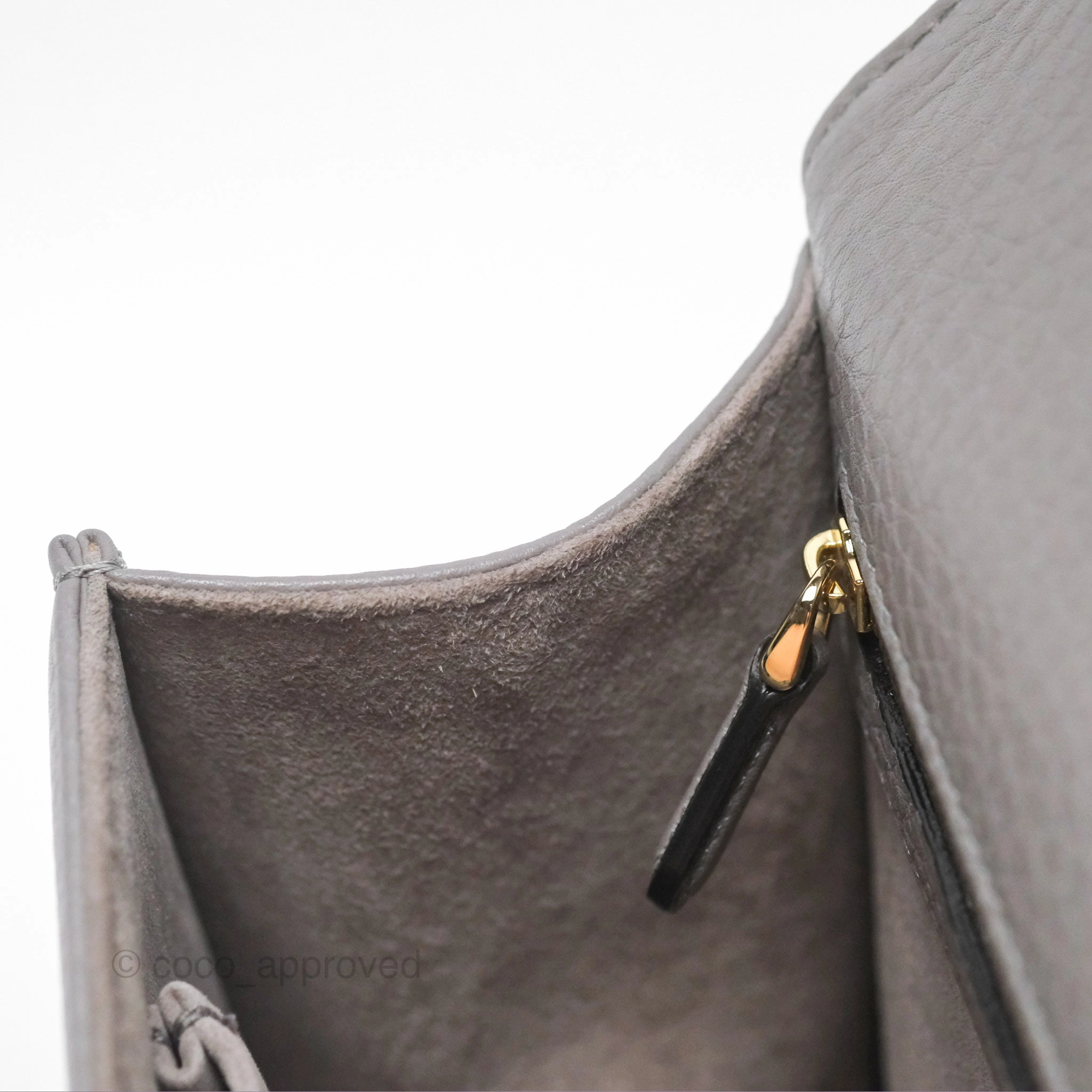 Christian Dior Medium Diorama Calfskin Flap Bag Grey Gold Hardware