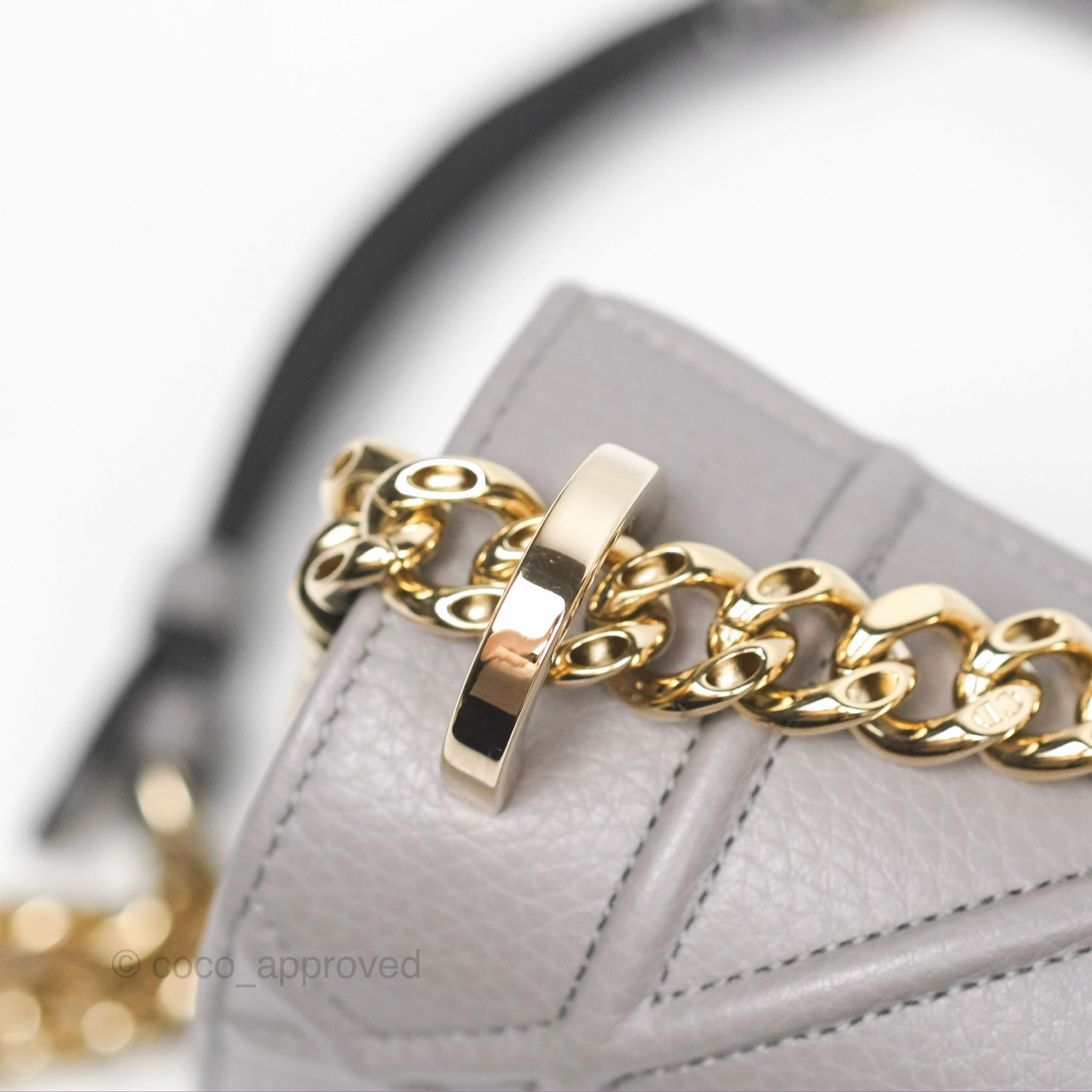 Christian Dior Medium Diorama Calfskin Flap Bag Grey Gold Hardware