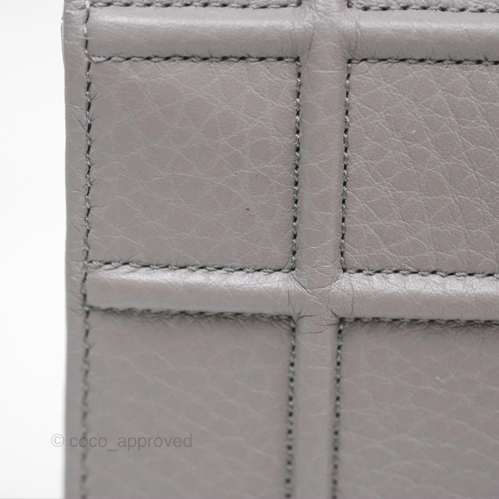 Christian Dior Medium Diorama Calfskin Flap Bag Grey Gold Hardware