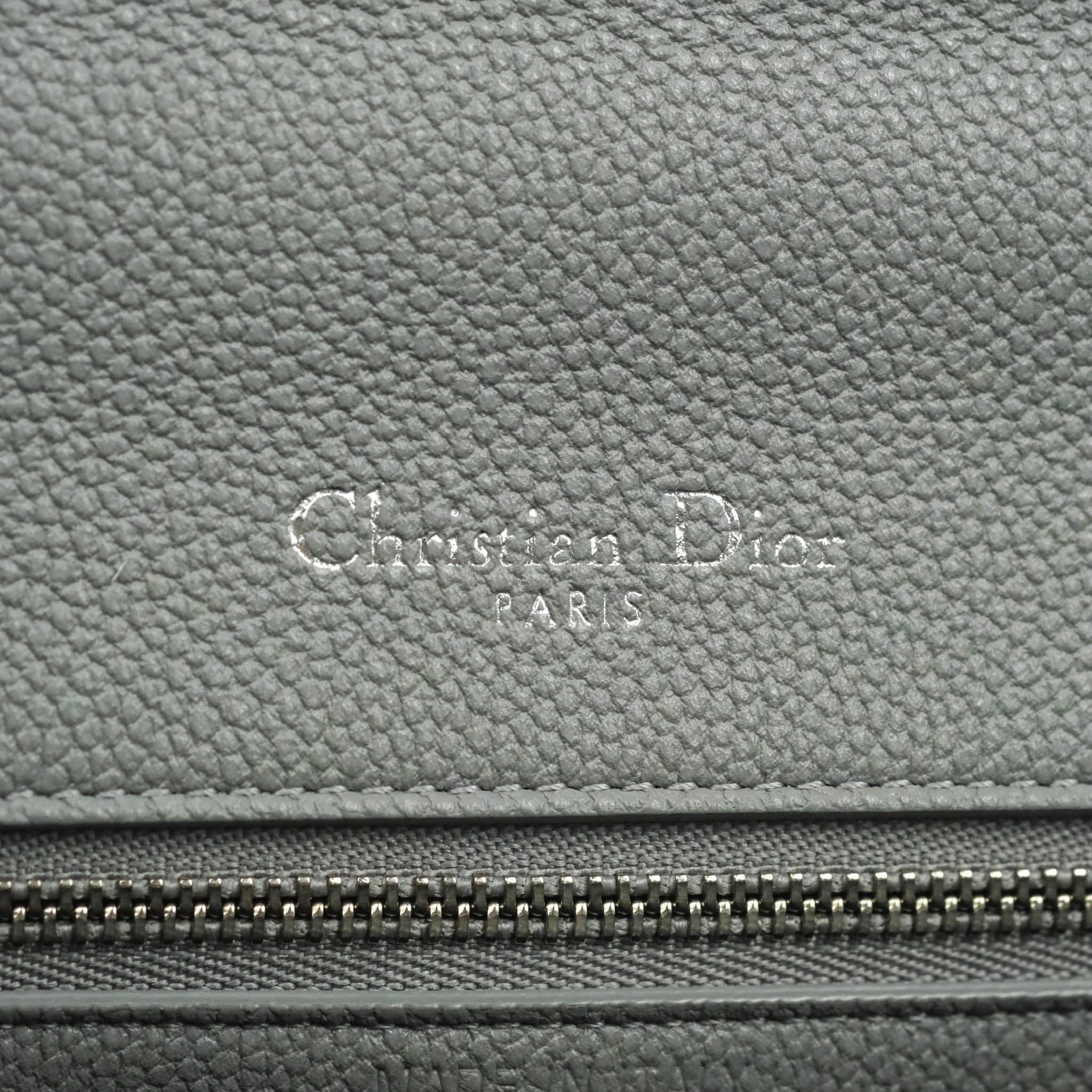 Christian Dior Medium Diorama Calfskin Flap Bag Grey Silver Hardware