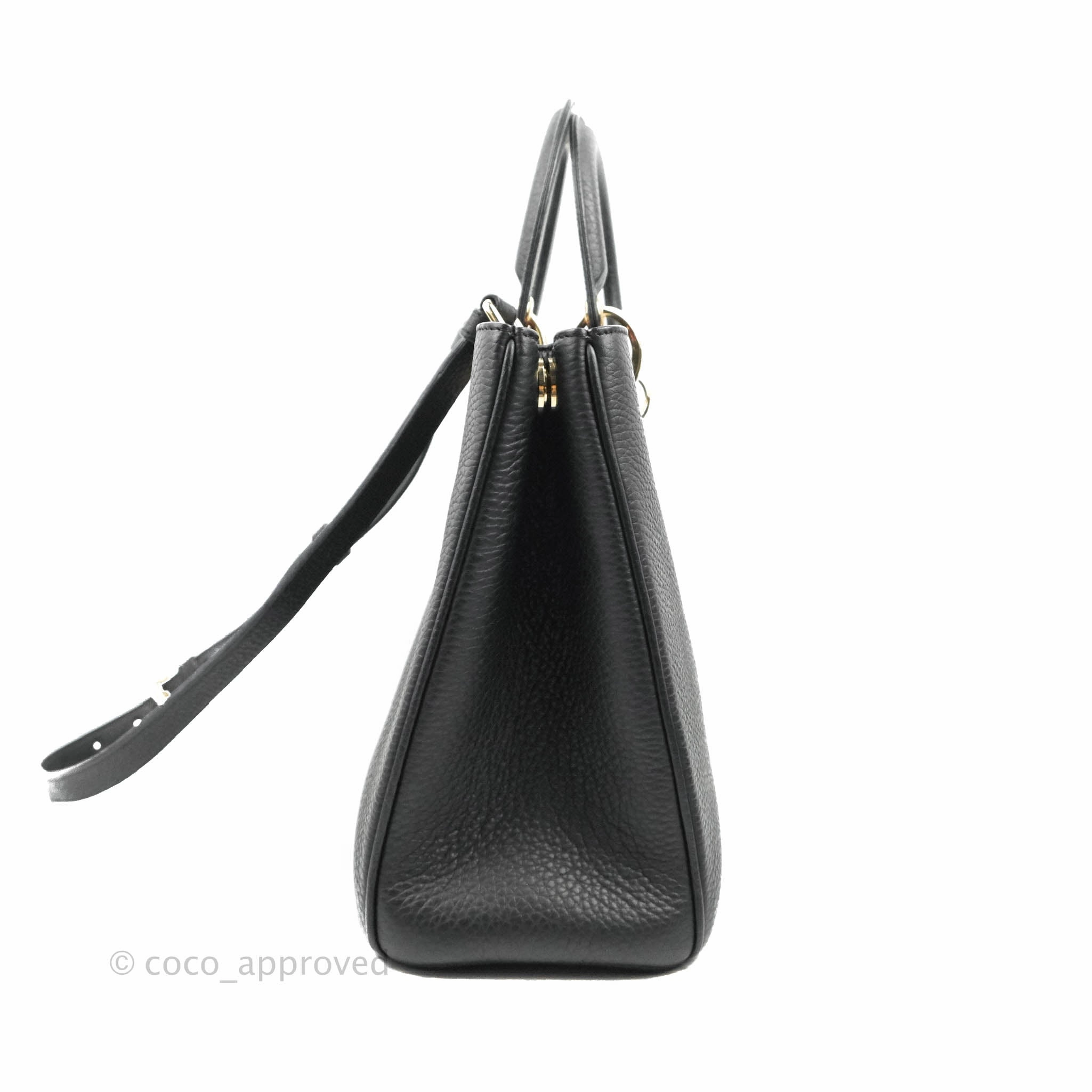 Christian Dior Medium Diorissimo Bag Black Fuchsia Grained Calfskin Gold Hardware