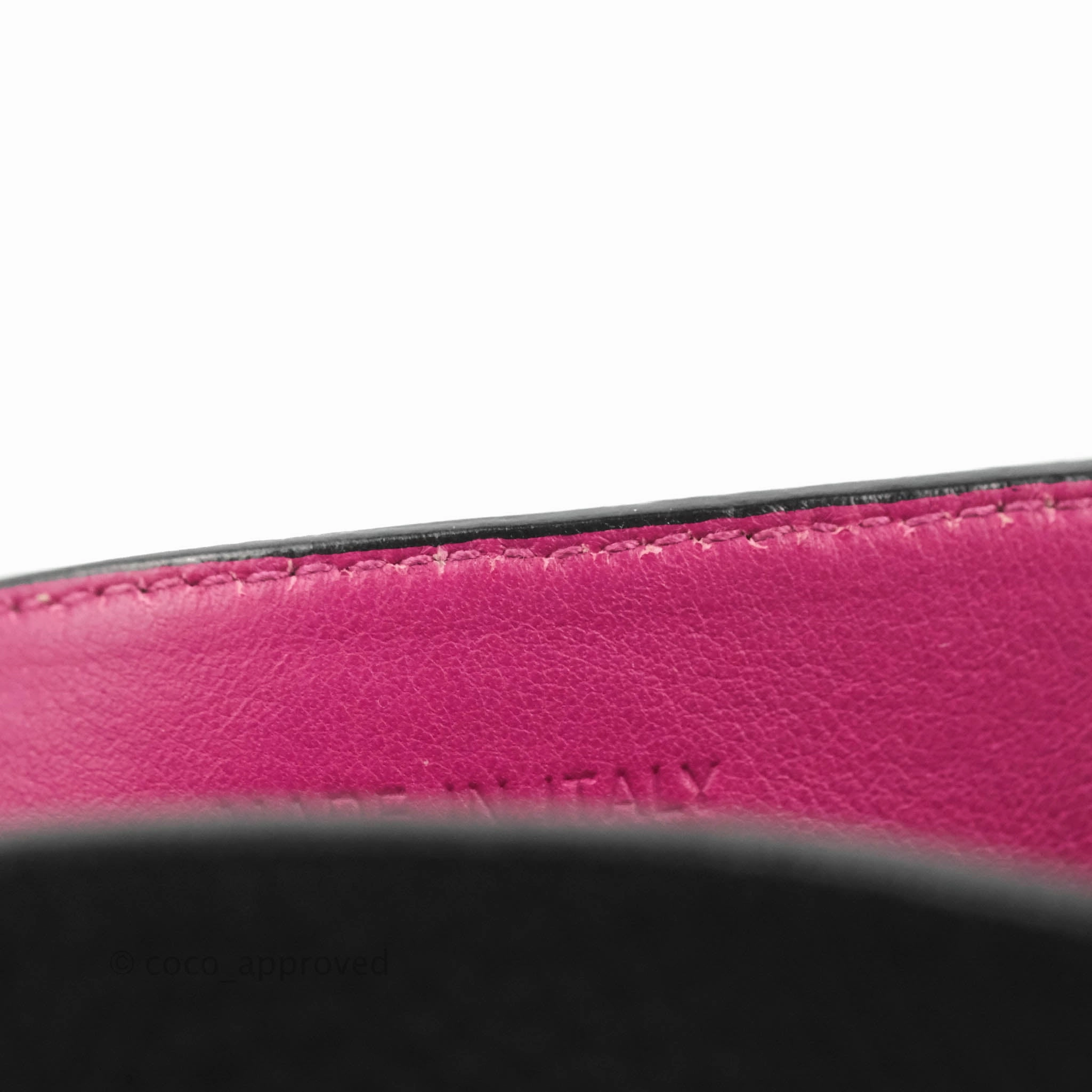 Christian Dior Medium Diorissimo Bag Black Fuchsia Grained Calfskin Gold Hardware