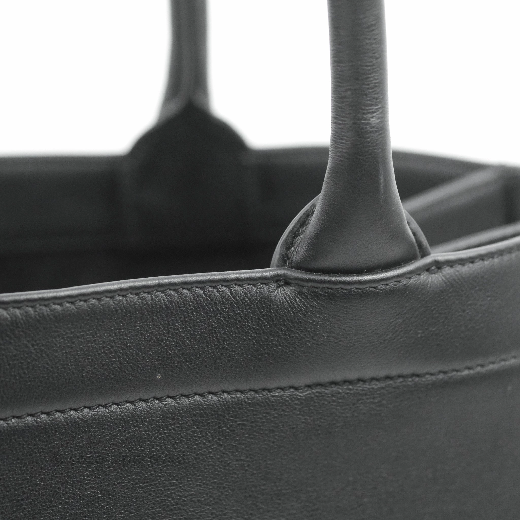 Christian Dior Medium Embossed Book Tote Black Calfskin