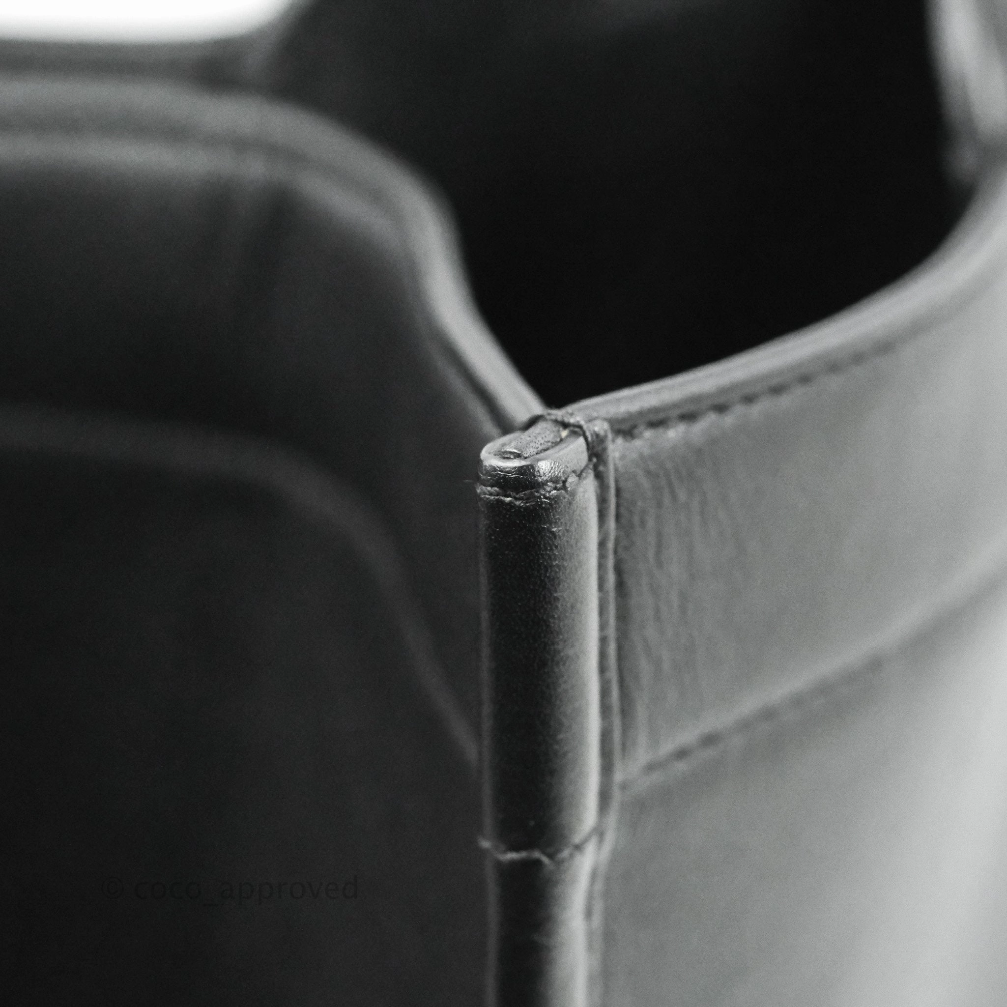 Christian Dior Medium Embossed Book Tote Black Calfskin