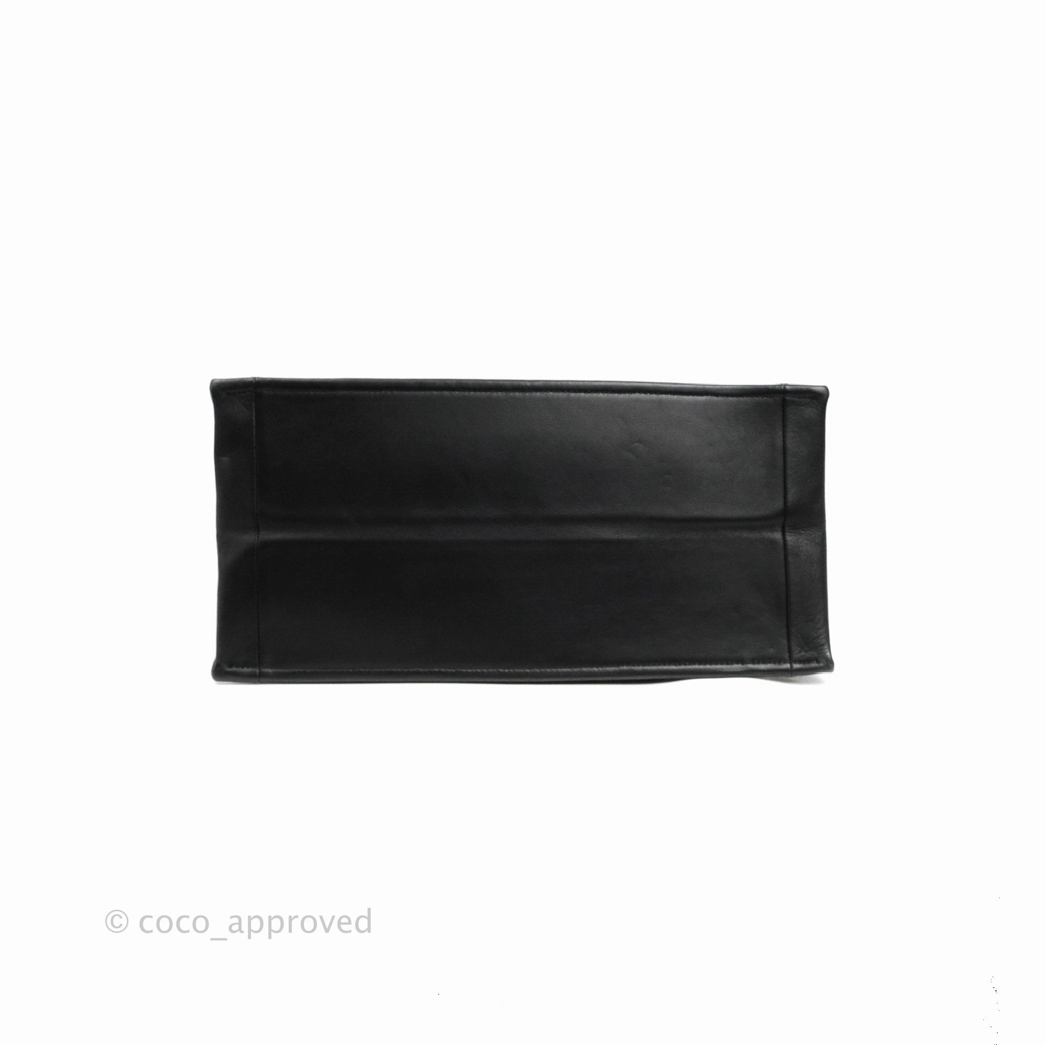 Christian Dior Medium Embossed Book Tote Black Calfskin