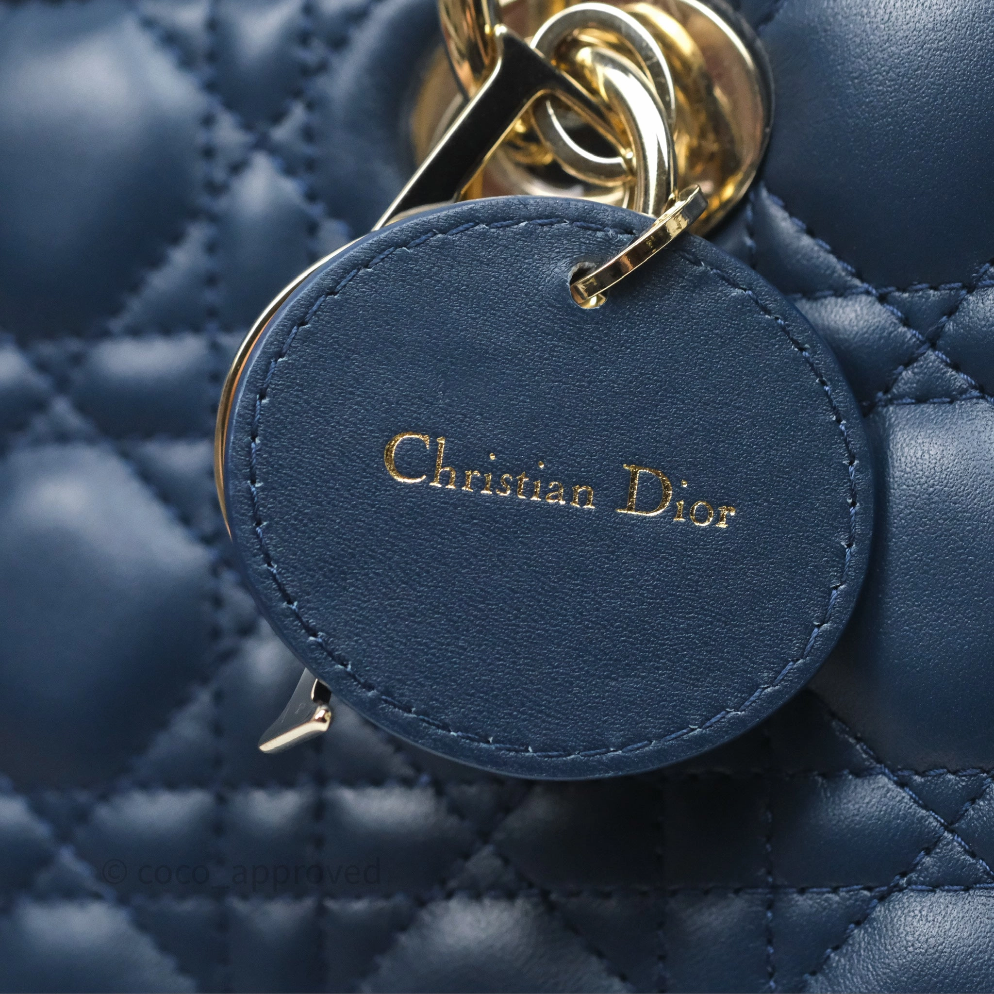 Christian Dior Medium Lady D-Joy Bag Deep Ocean Blue Cannage Lambskin