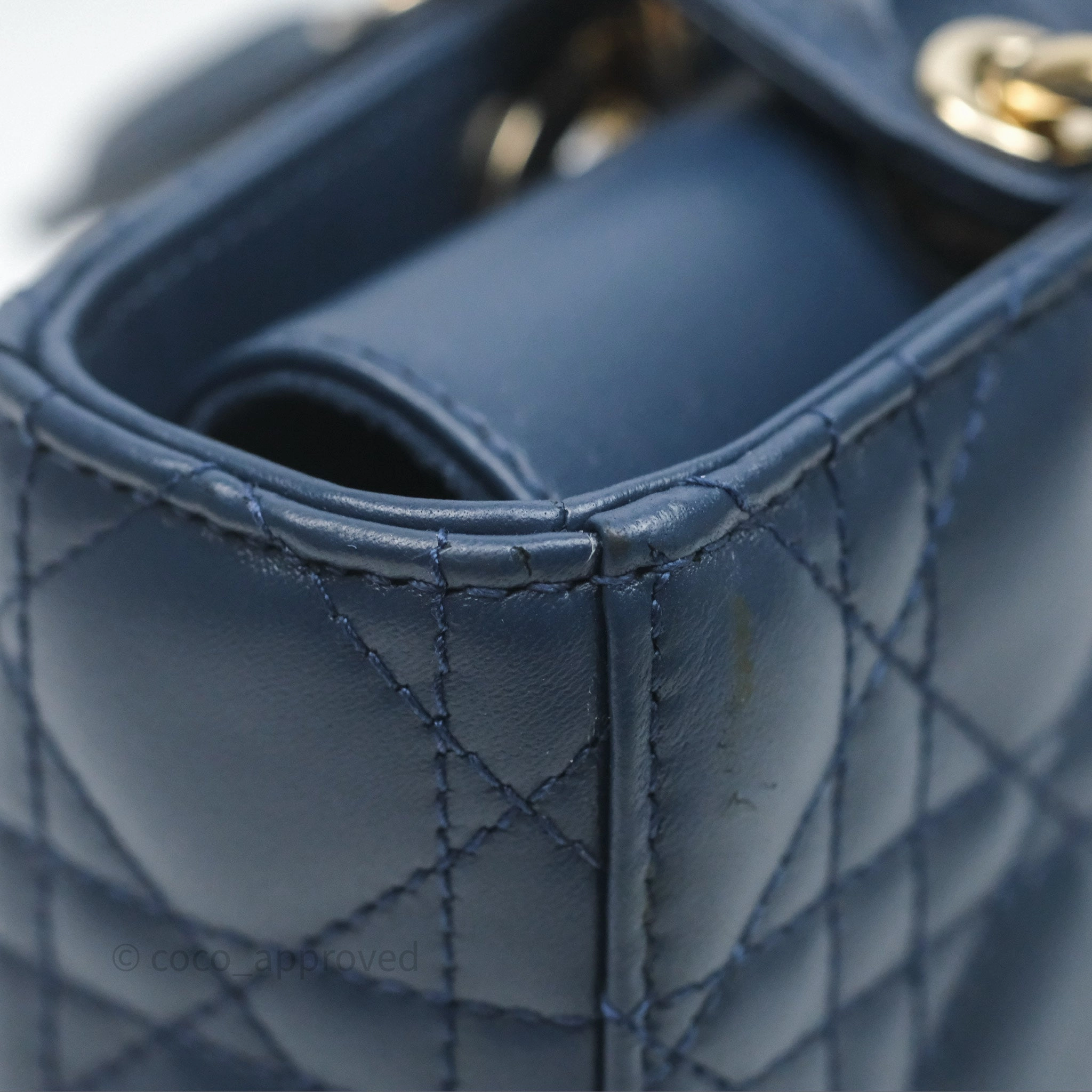 Christian Dior Medium Lady D-Joy Bag Deep Ocean Blue Cannage Lambskin